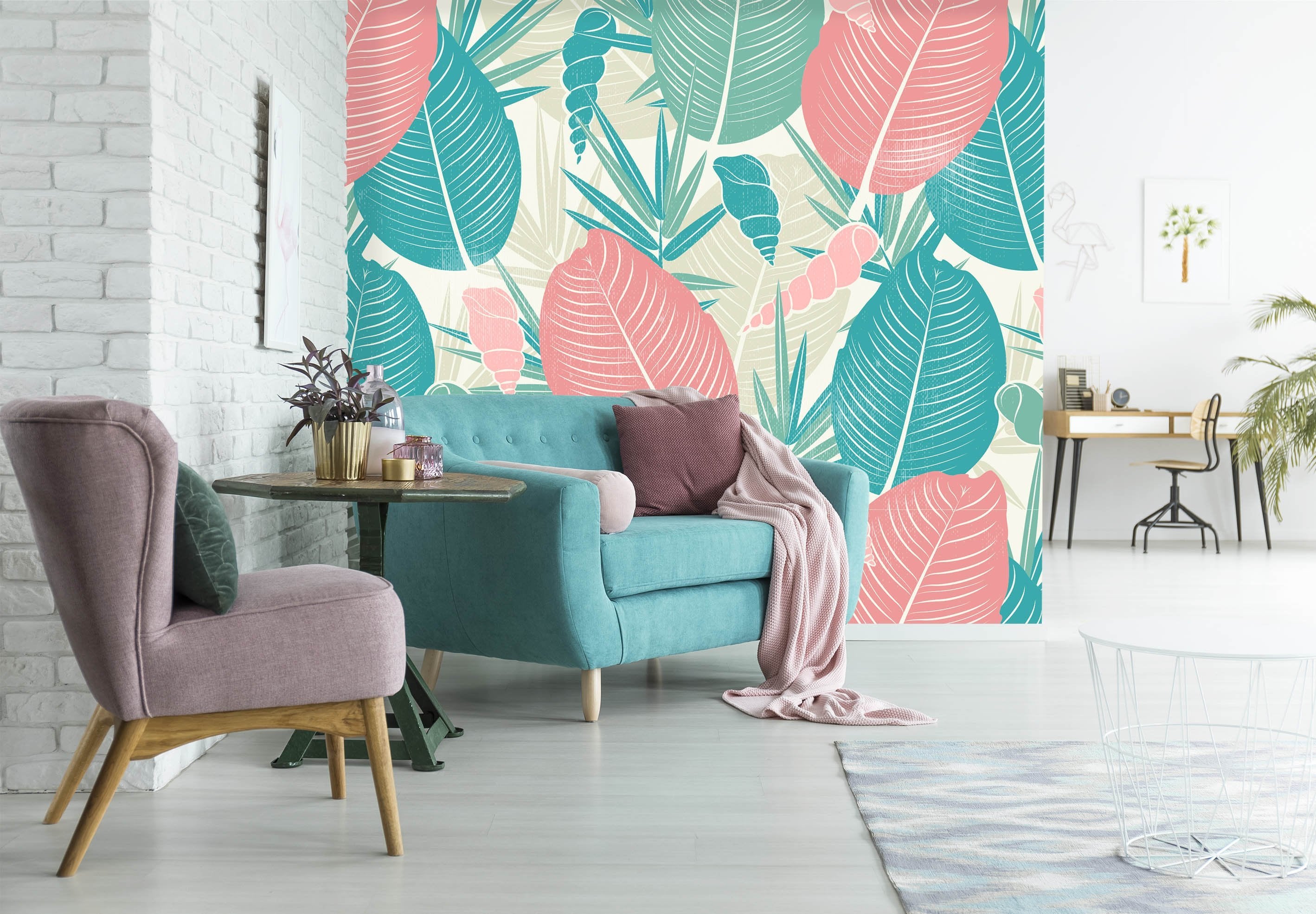 3D Big Leaf 022 Wallpaper AJ Wallpaper