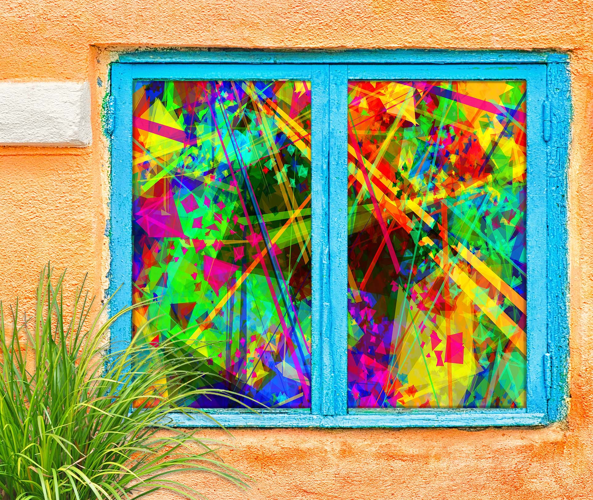 3D Color Graffiti 456 Window Film Print Sticker Cling Stained Glass UV Block