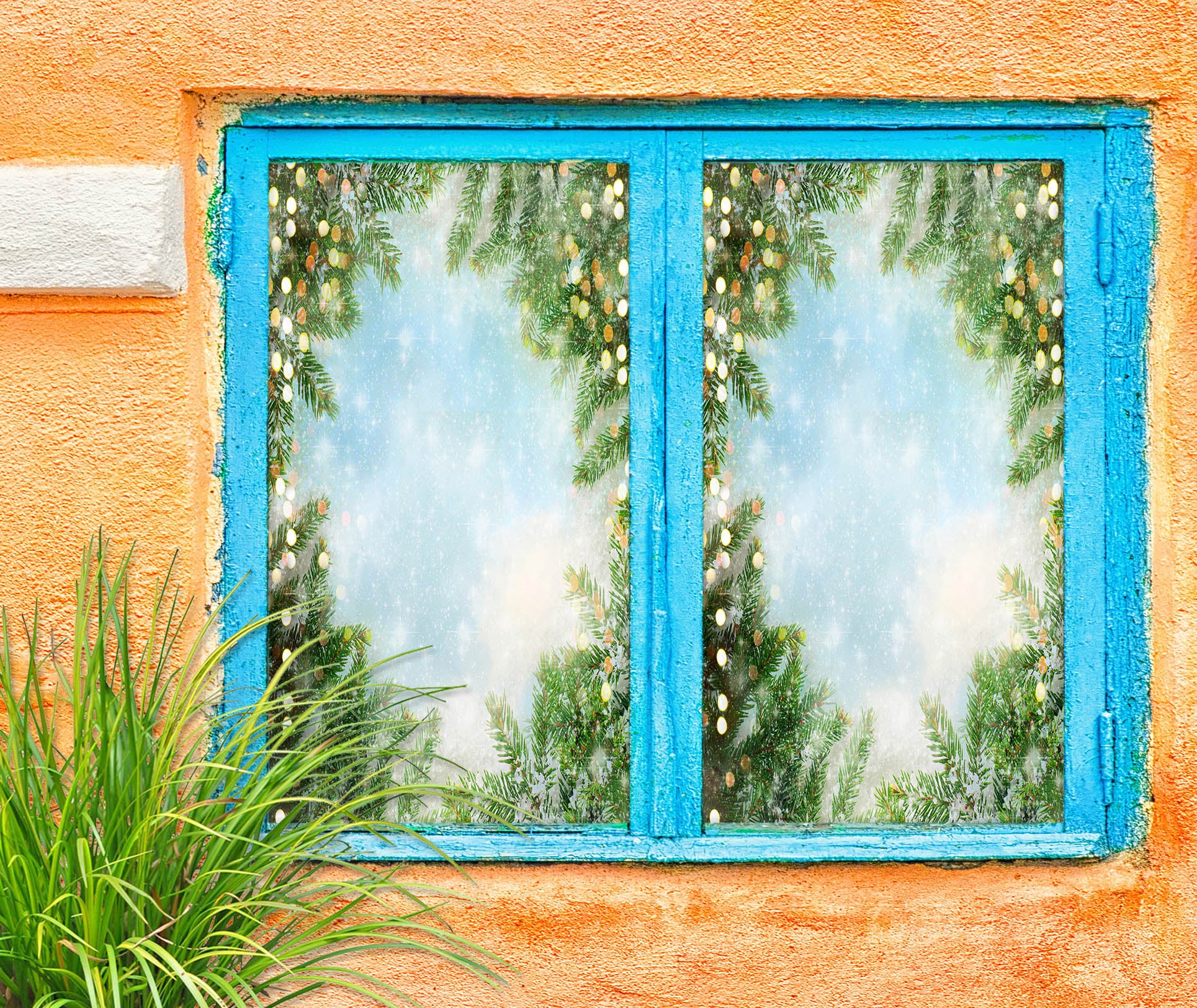 3D Tree Branches Sky 31021 Christmas Window Film Print Sticker Cling Stained Glass Xmas