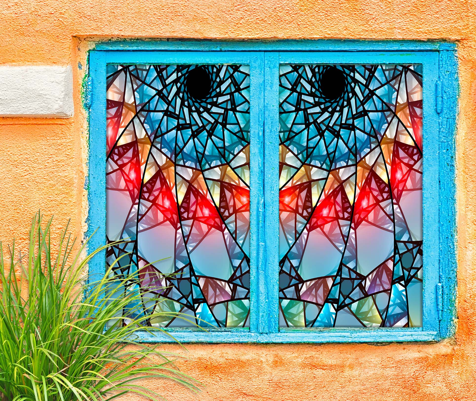 3D Splicing Debris 378 Window Film Print Sticker Cling Stained Glass UV Block