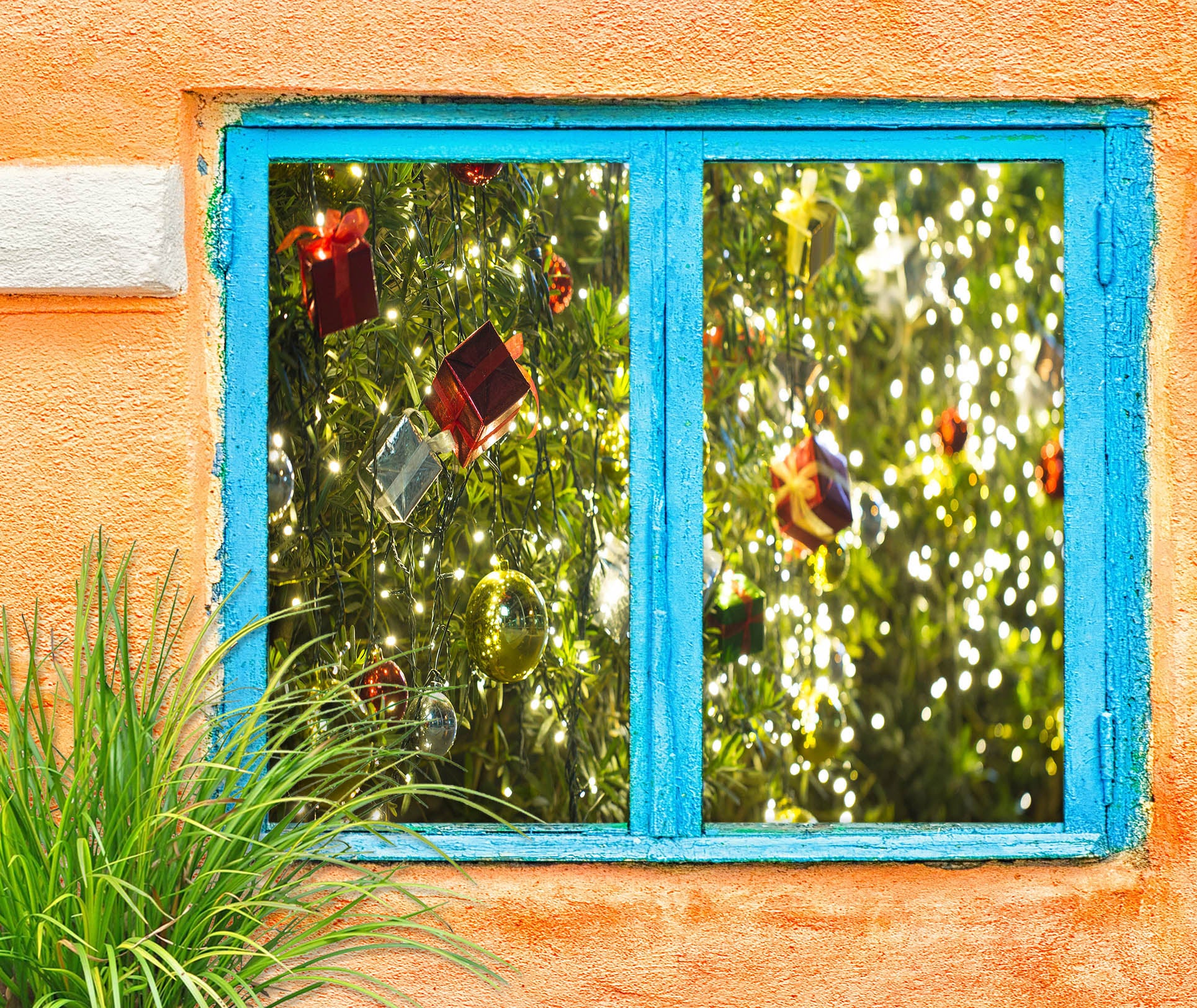 3D Tree Pendant 30054 Christmas Window Film Print Sticker Cling Stained Glass Xmas