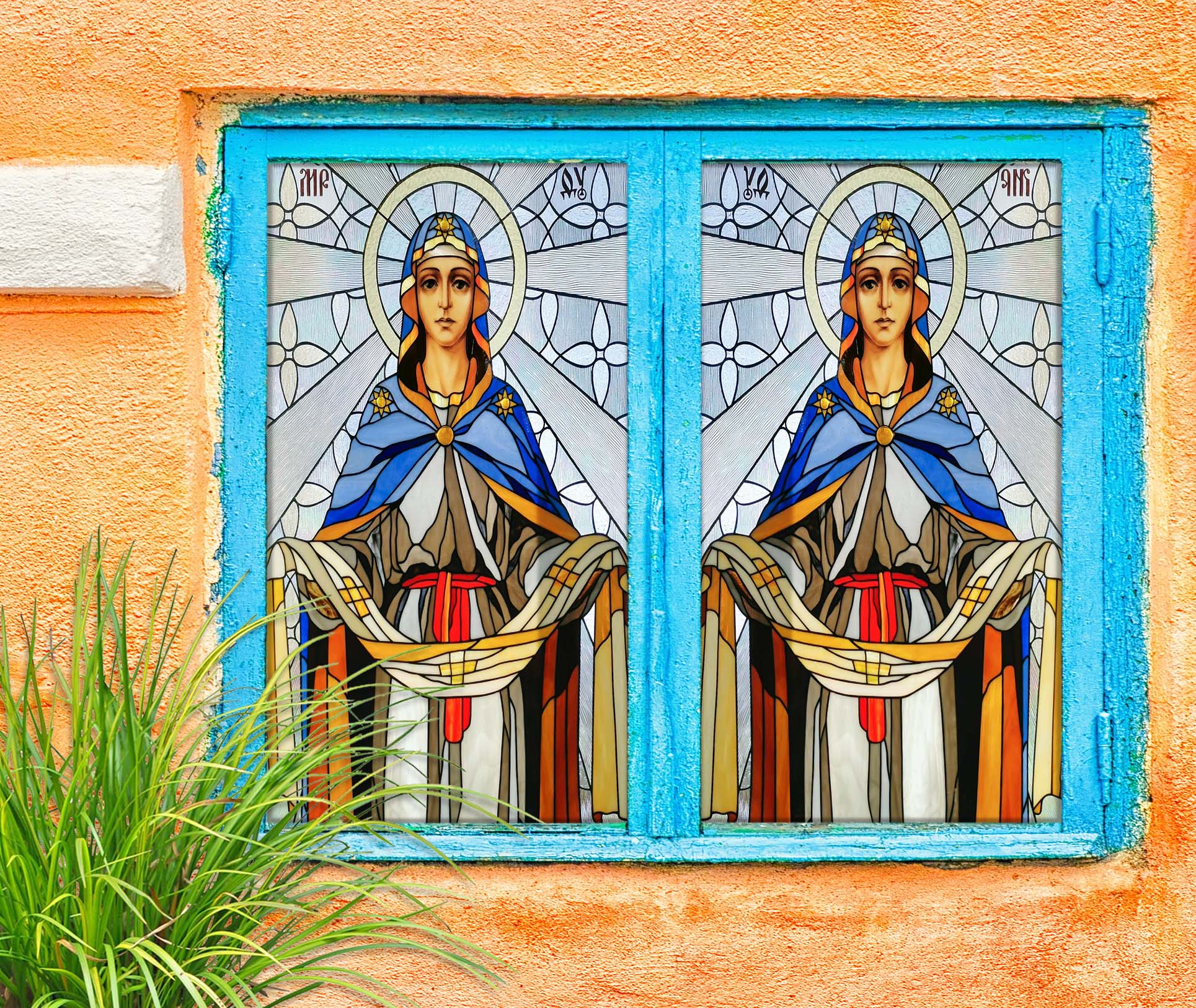 3D Religious Baptism 182 Window Film Print Sticker Cling Stained Glass UV Block