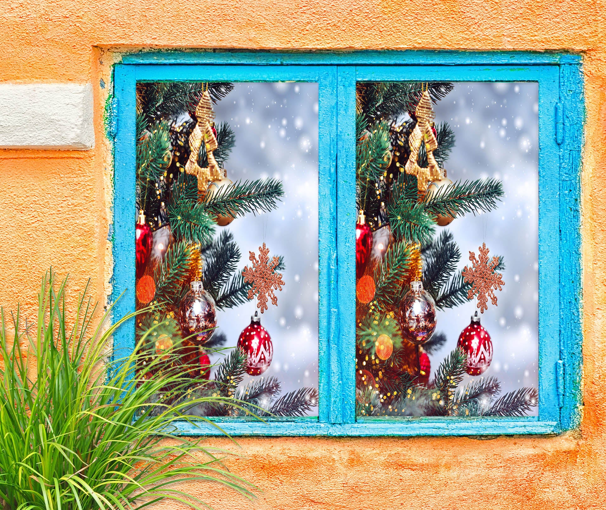 3D Branch Pendant 31042 Christmas Window Film Print Sticker Cling Stained Glass Xmas