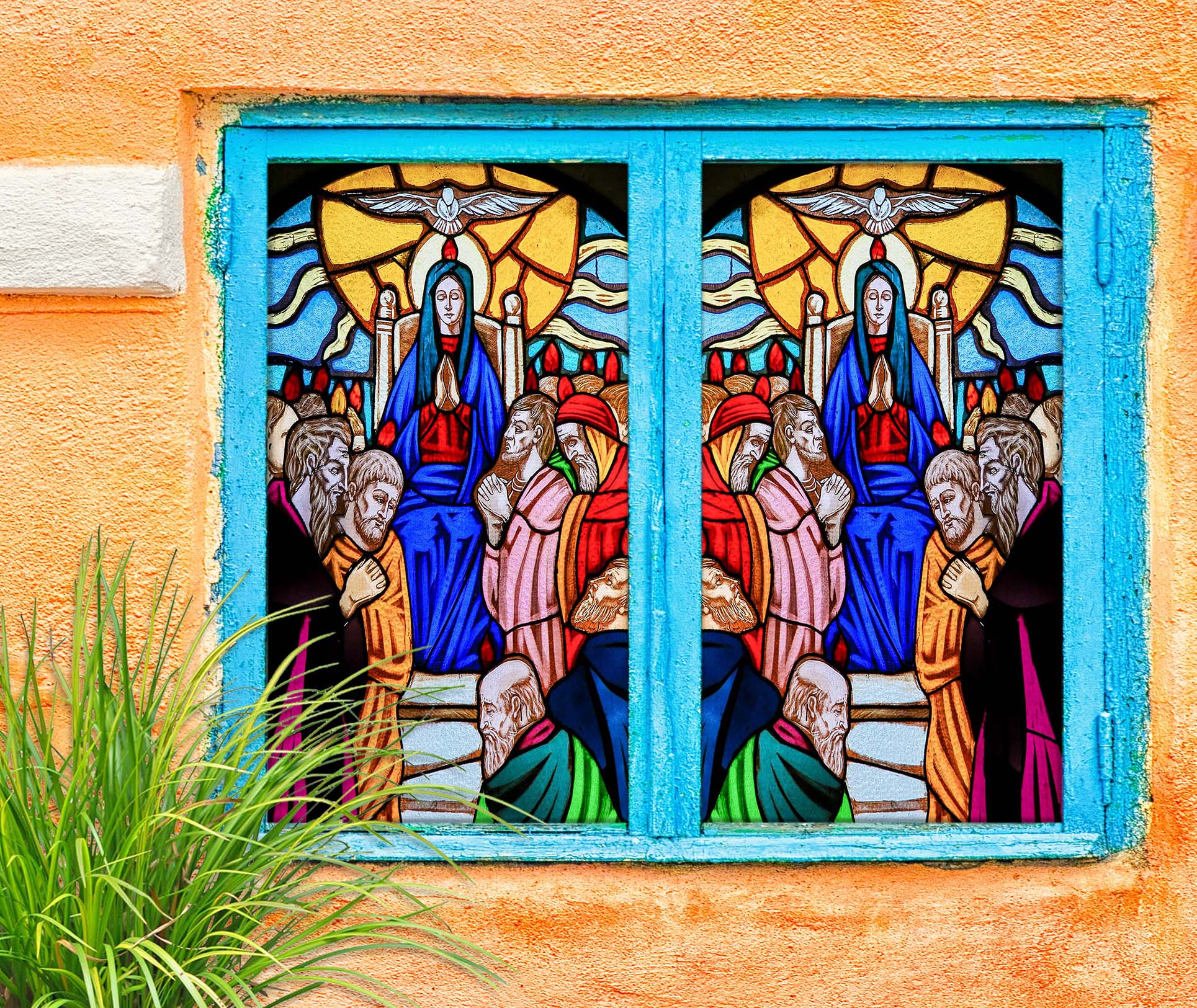 3D Throne Believers 091 Window Film Print Sticker Cling Stained Glass UV Block