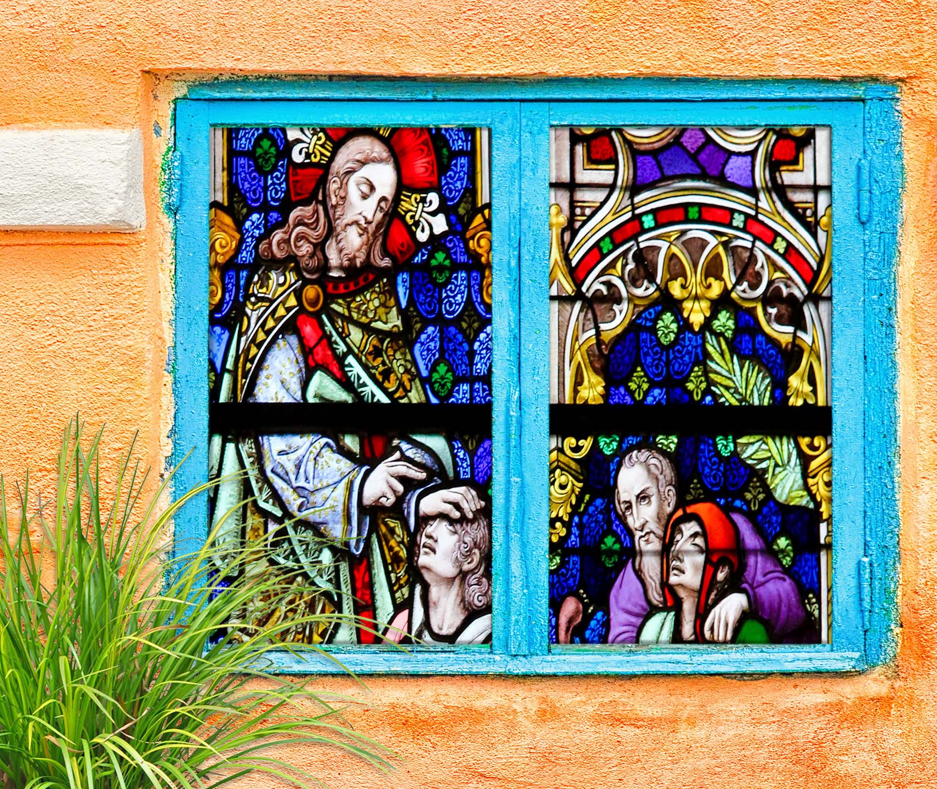 3D Prayer Meditation 175 Window Film Print Sticker Cling Stained Glass UV Block