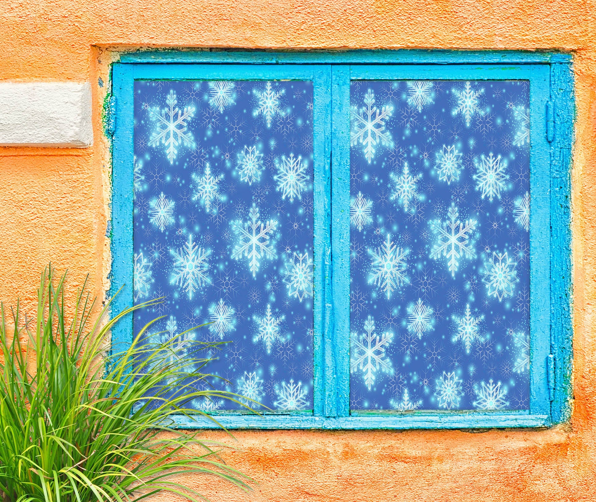 3D Snowflake 30138 Christmas Window Film Print Sticker Cling Stained Glass Xmas