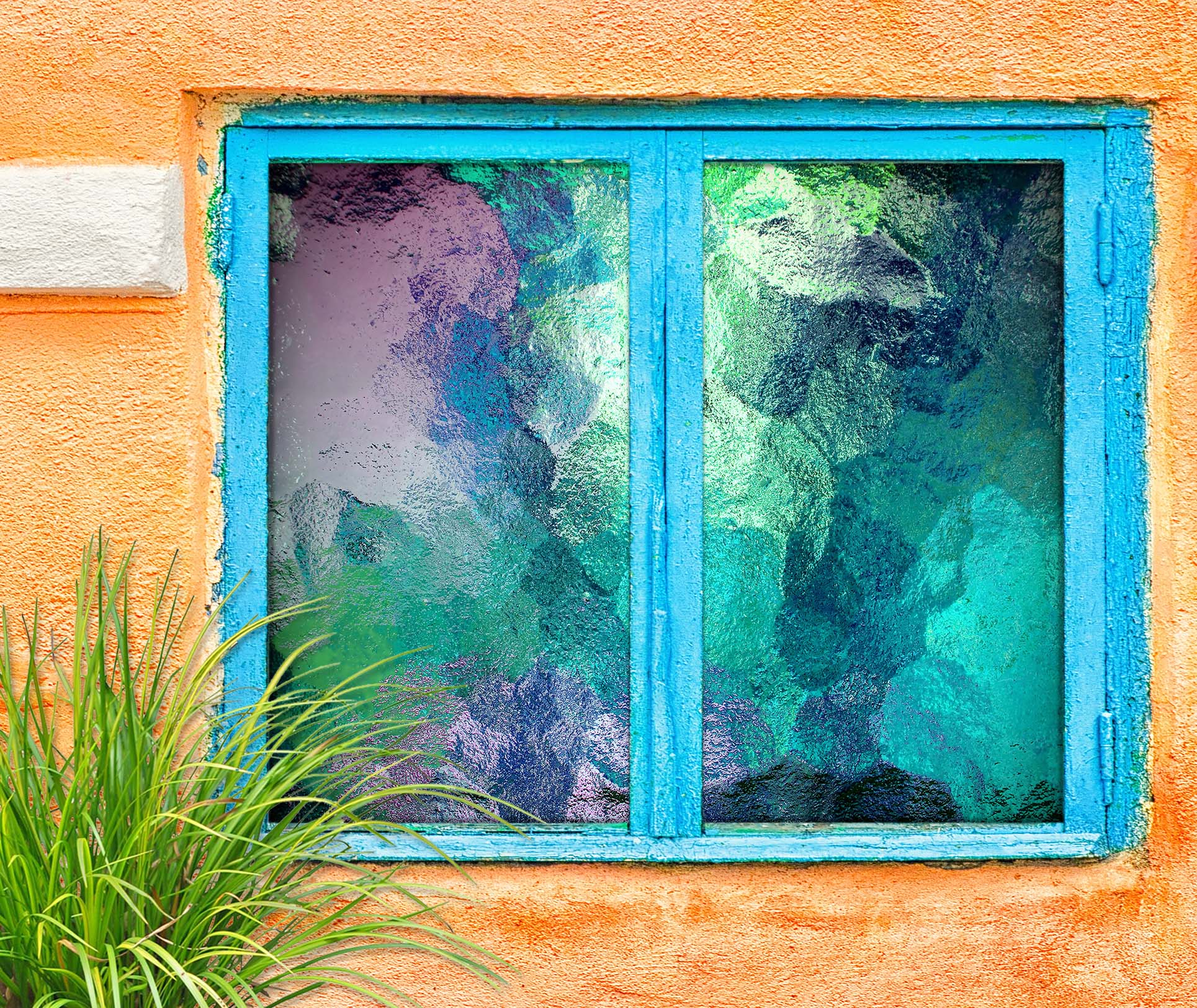 3D Green Abstract Pattern 004 Window Film Print Sticker Cling Stained Glass UV Block