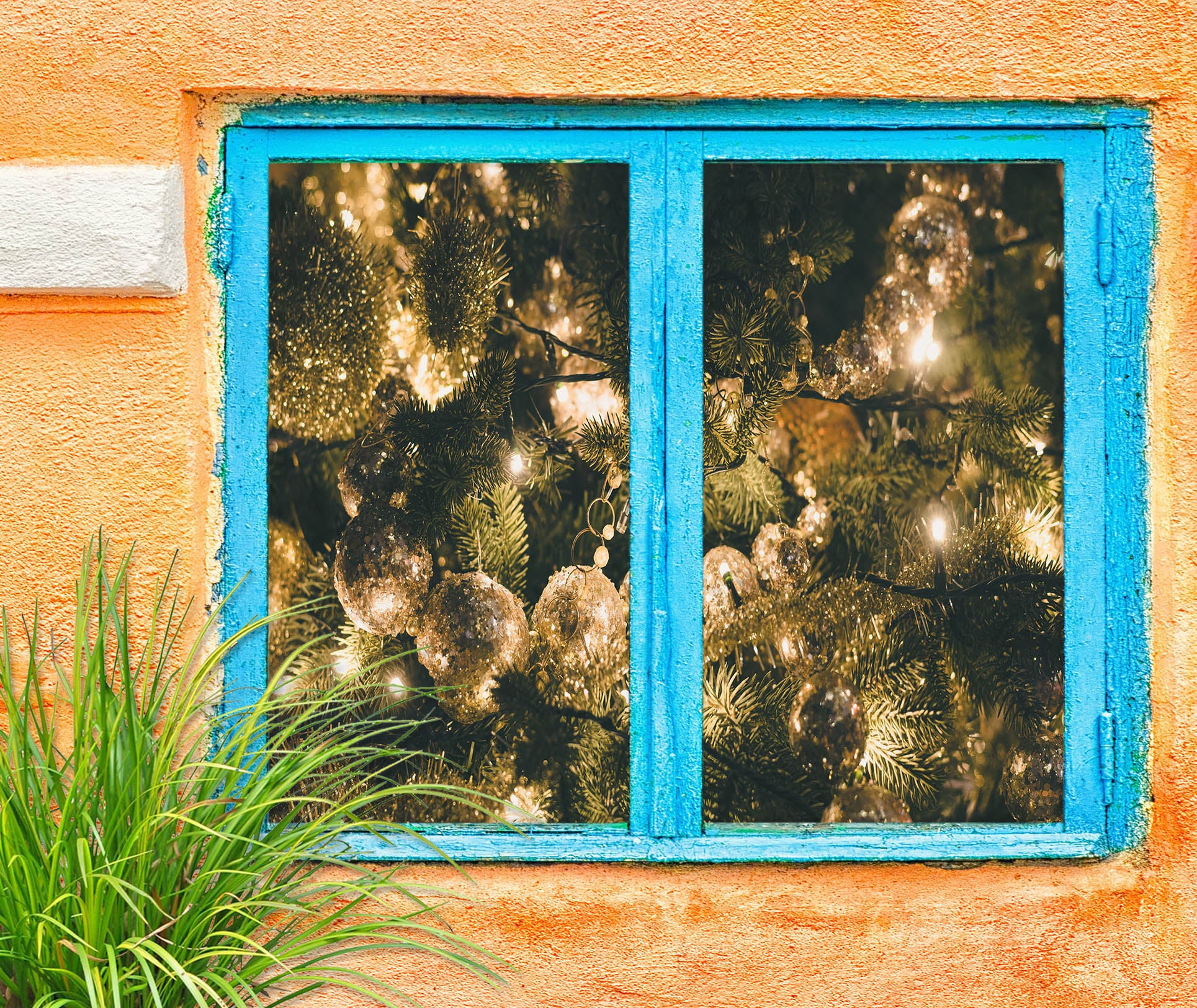 3D Ball Lights 31034 Christmas Window Film Print Sticker Cling Stained Glass Xmas