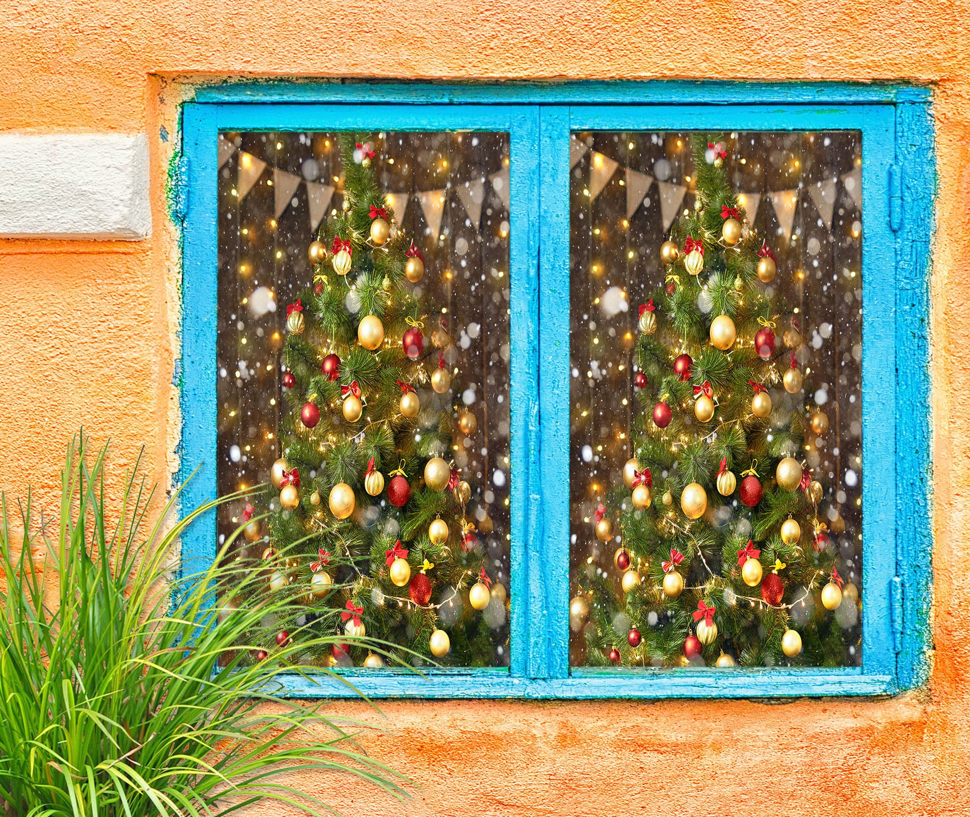 3D Christmas Tree 30068 Christmas Window Film Print Sticker Cling Stained Glass Xmas