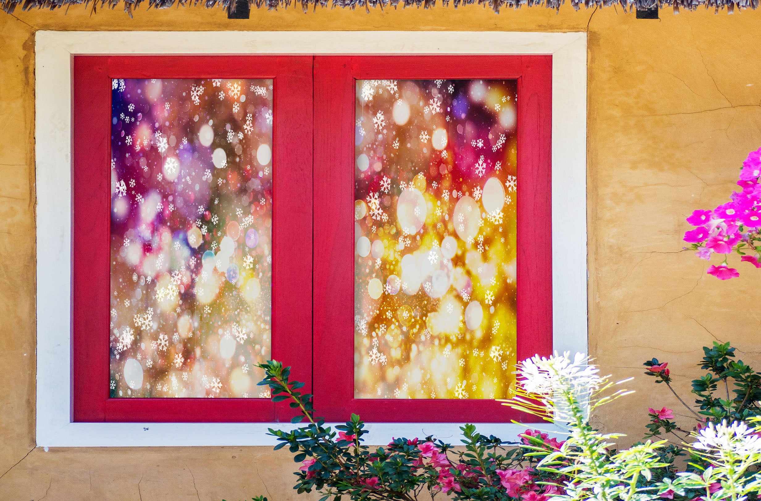 3D Light Shadow 30056 Christmas Window Film Print Sticker Cling Stained Glass Xmas