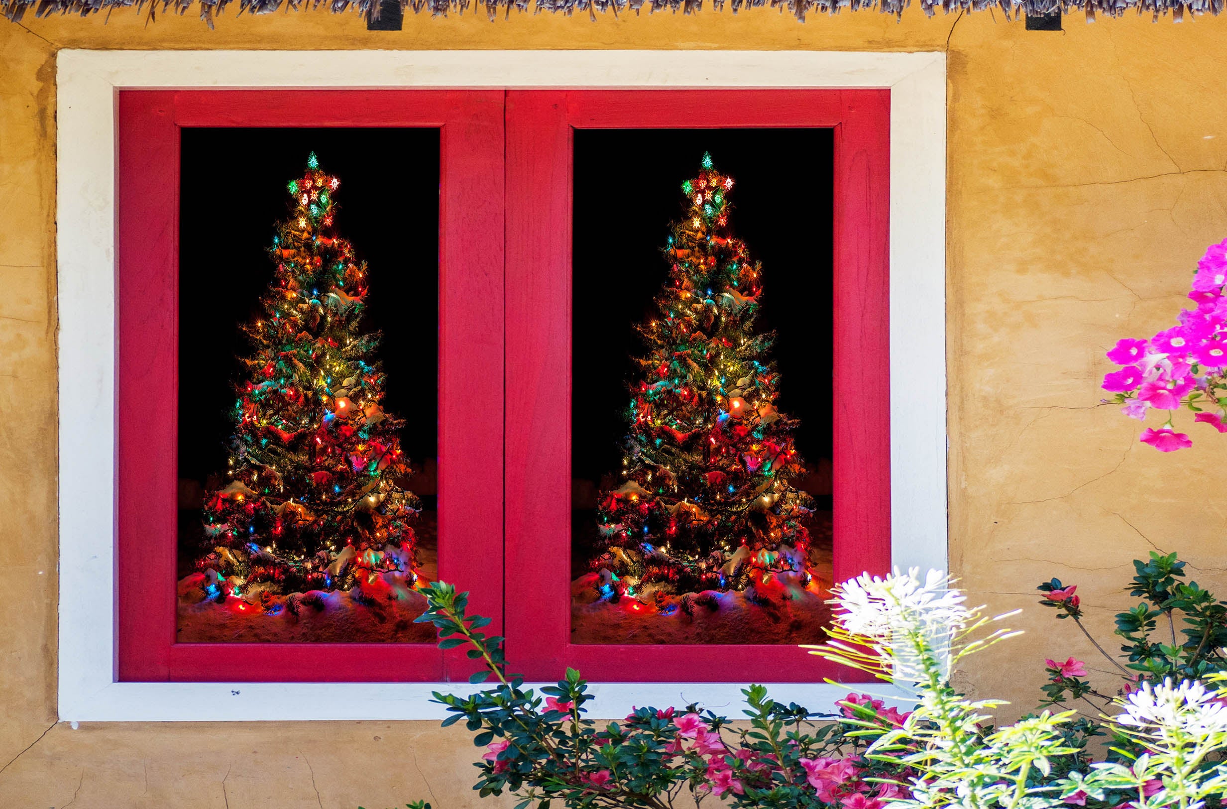 3D Christmas Tree 31019 Christmas Window Film Print Sticker Cling Stained Glass Xmas