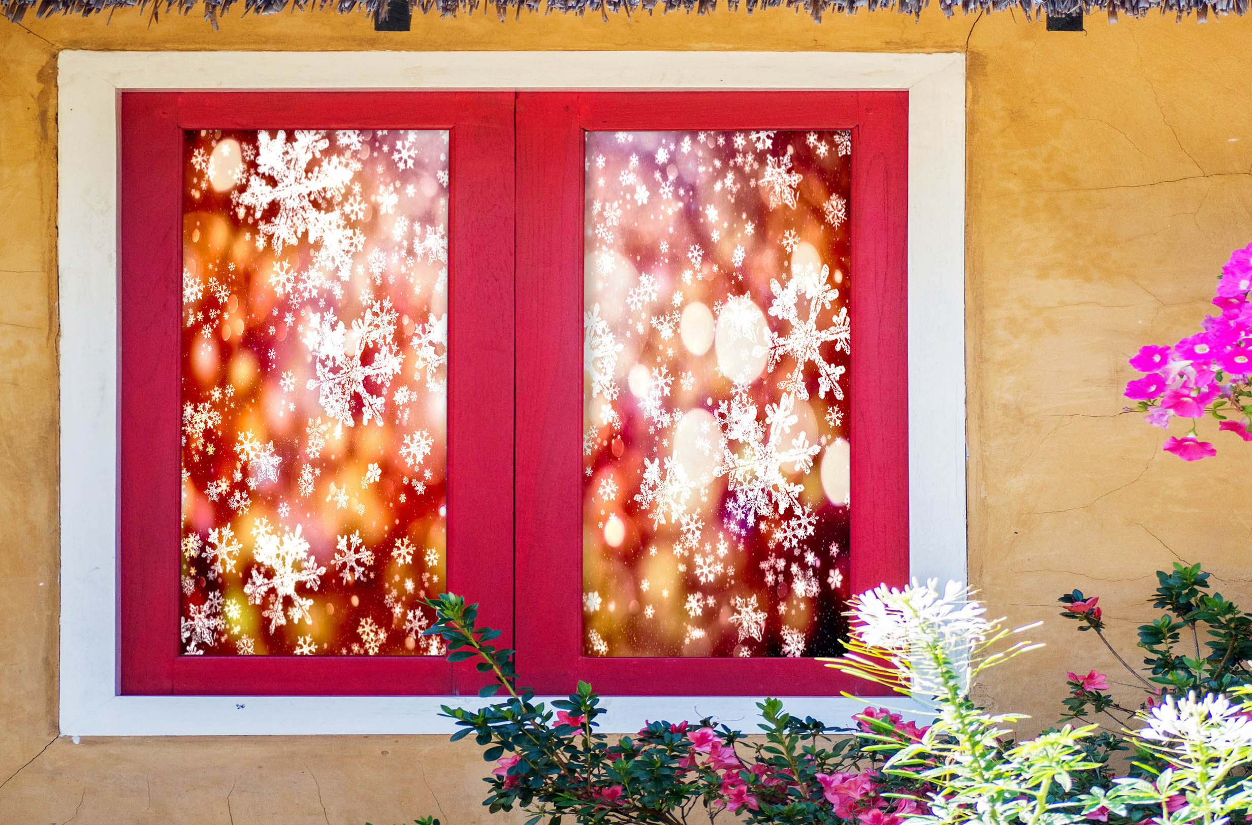 3D Snowflake 31074 Christmas Window Film Print Sticker Cling Stained Glass Xmas