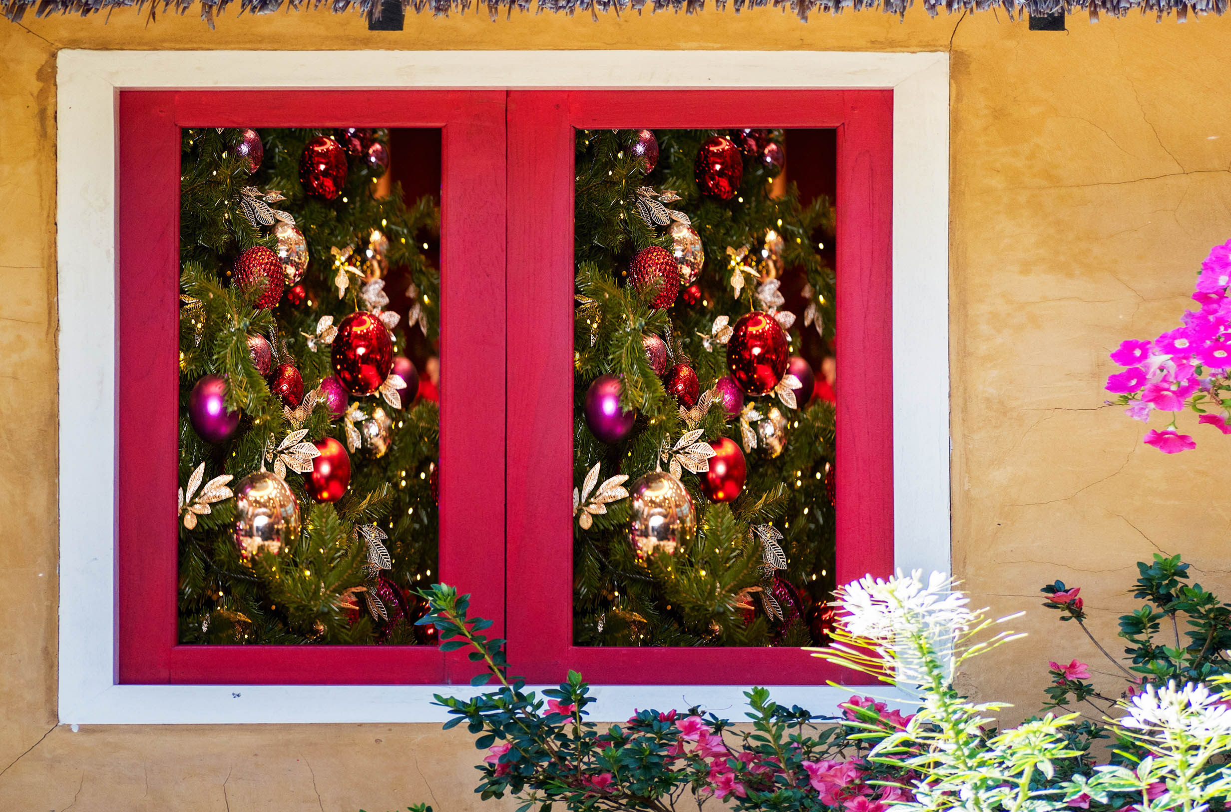 3D Christmas Tree Pendant 30062 Christmas Window Film Print Sticker Cling Stained Glass Xmas