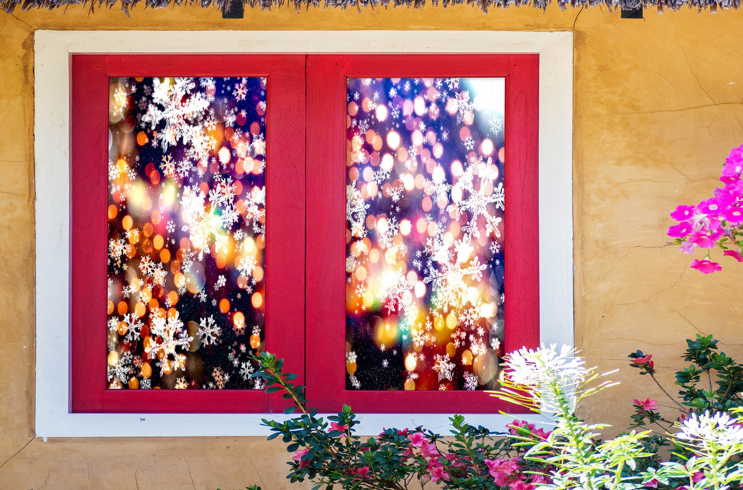 3D Snowflake Light Shadow 31069 Christmas Window Film Print Sticker Cling Stained Glass Xmas