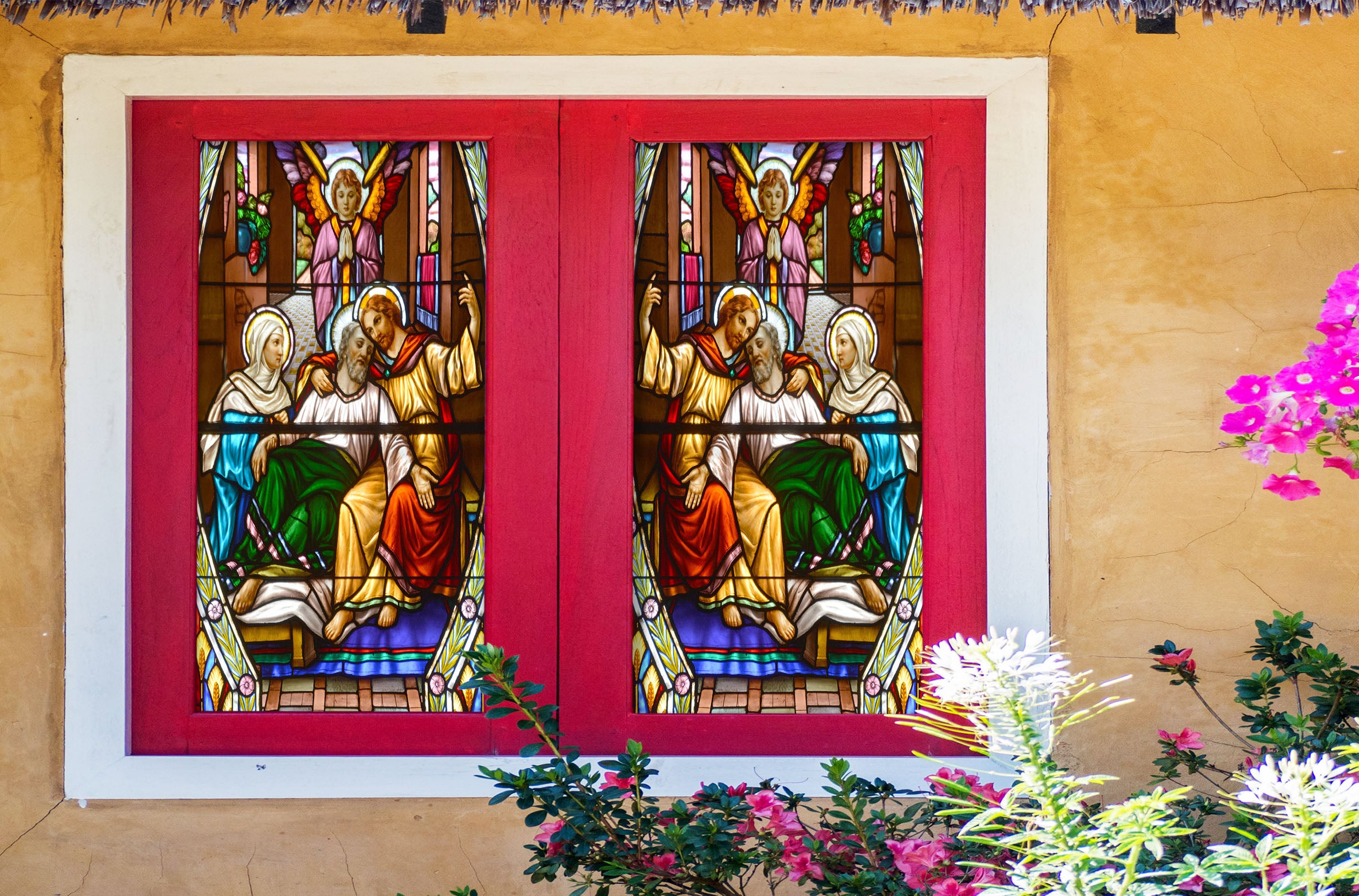 3D Church Man 045 Window Film Print Sticker Cling Stained Glass UV Block