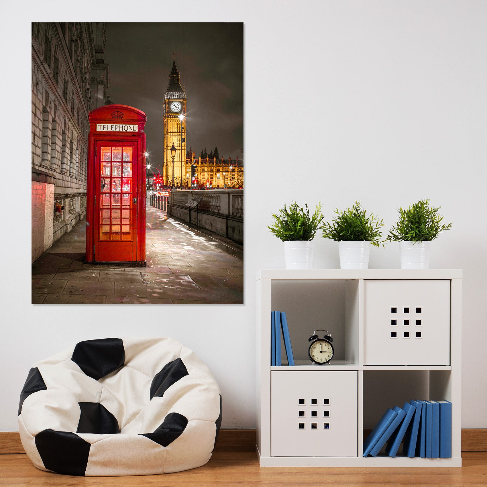 3D Red Phone Booth 053 Assaf Frank Wall Sticker
