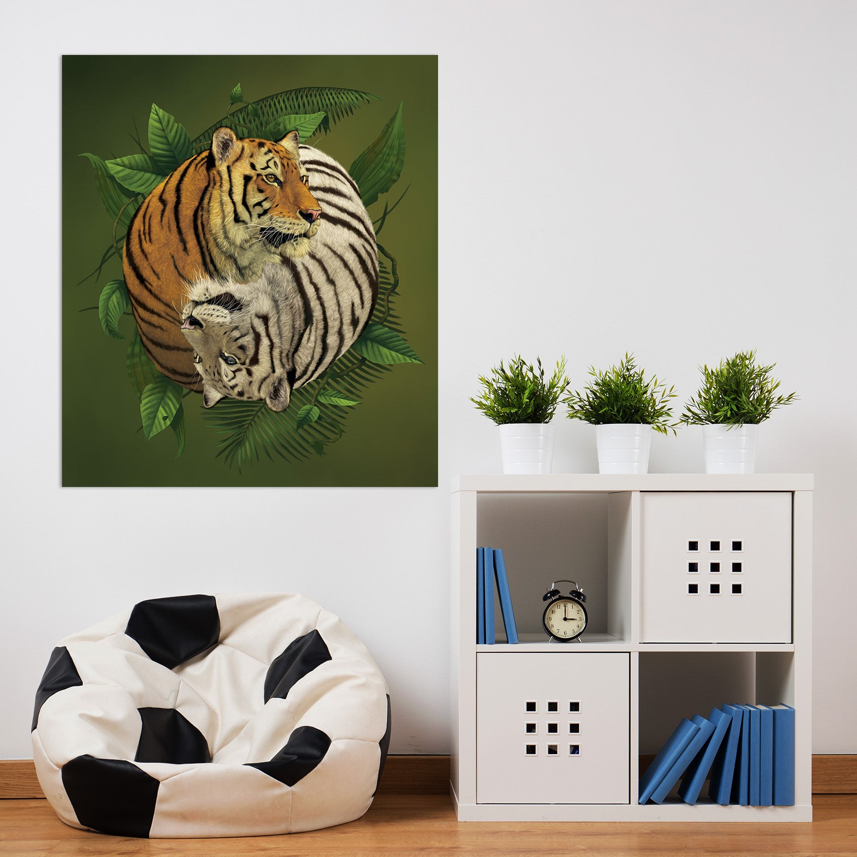 3D Tiger Yin Yang 080 Vincent Hie Wall Sticker