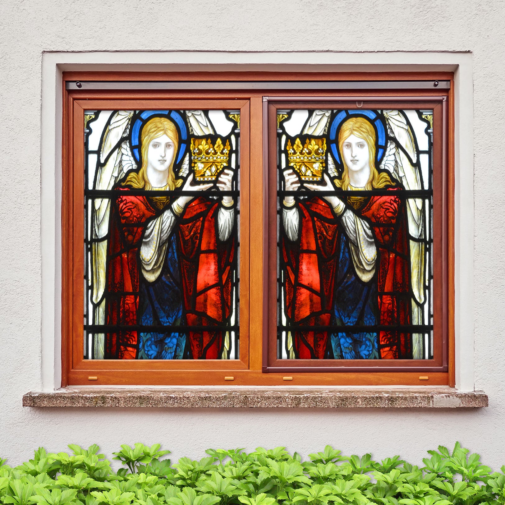 3D Prince Crown 165 Window Film Print Sticker Cling Stained Glass UV Block