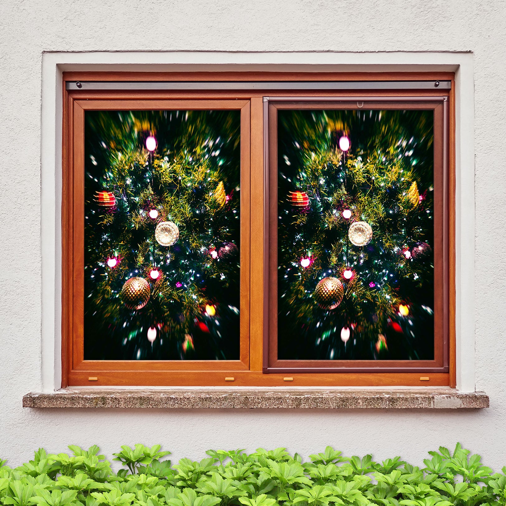 3D Christmas Tree 30122 Christmas Window Film Print Sticker Cling Stained Glass Xmas