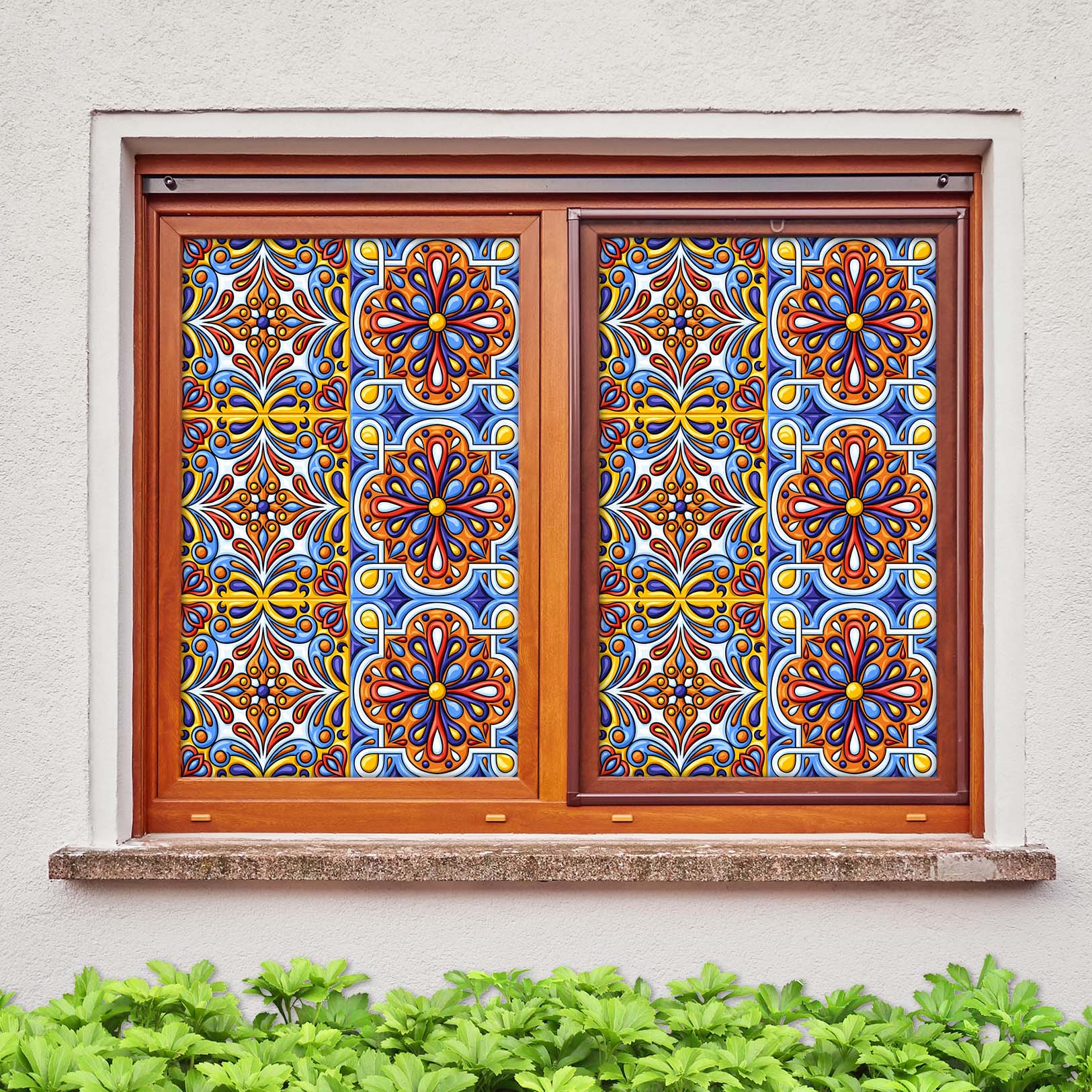 3D Lace Pattern 099 Window Film Print Sticker Cling Stained Glass UV Block