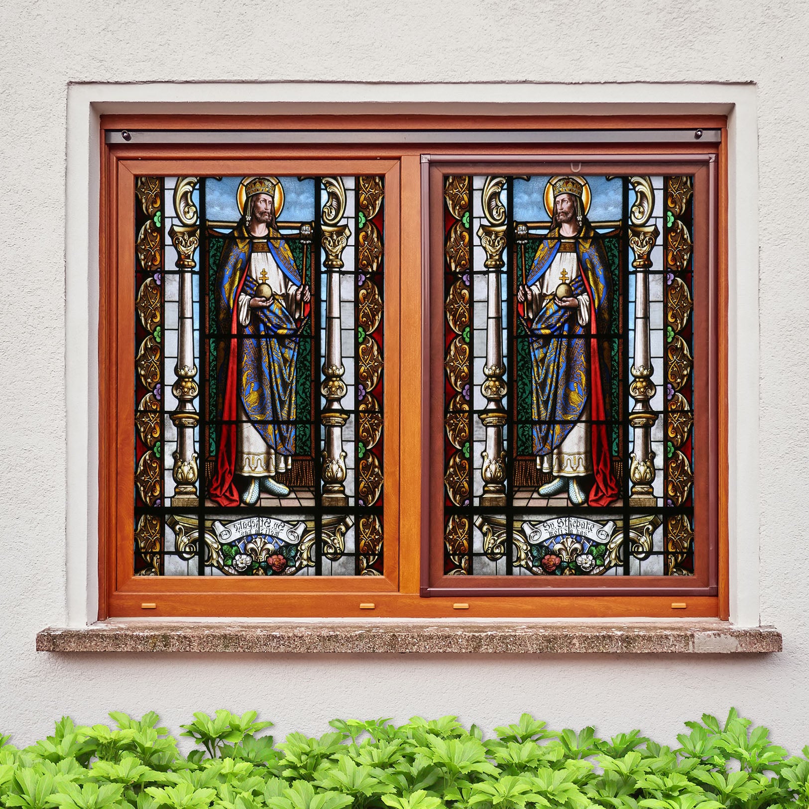 3D Religious Staff 109 Window Film Print Sticker Cling Stained Glass UV Block