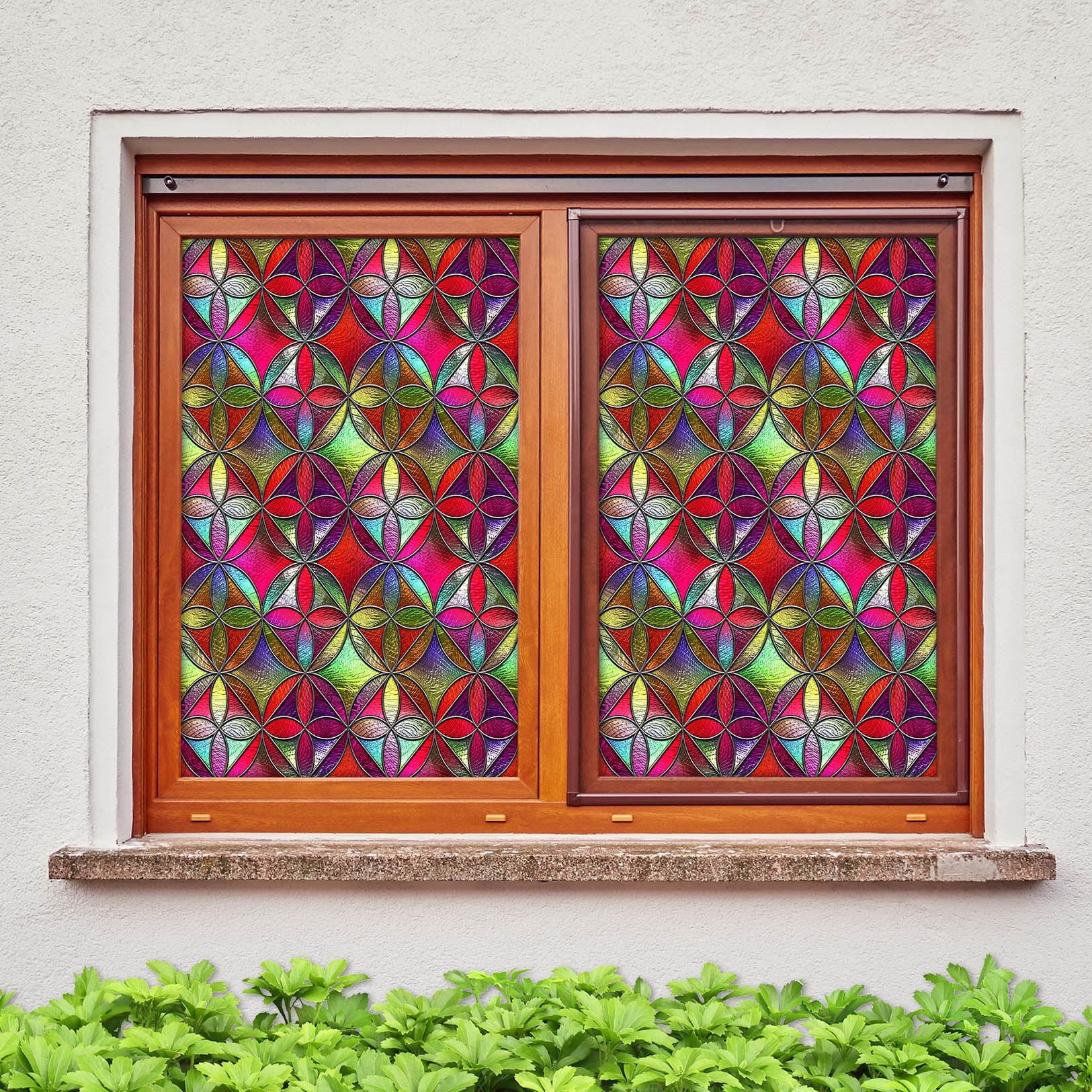 3D Irregular Pattern 205 Window Film Print Sticker Cling Stained Glass UV Block