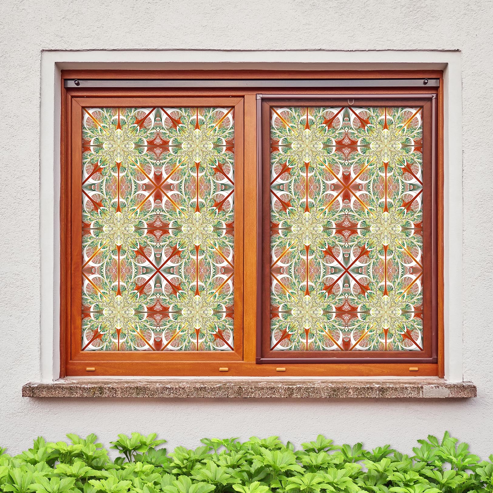 3D Symmetrical Petals 052 Window Film Print Sticker Cling Stained Glass UV Block