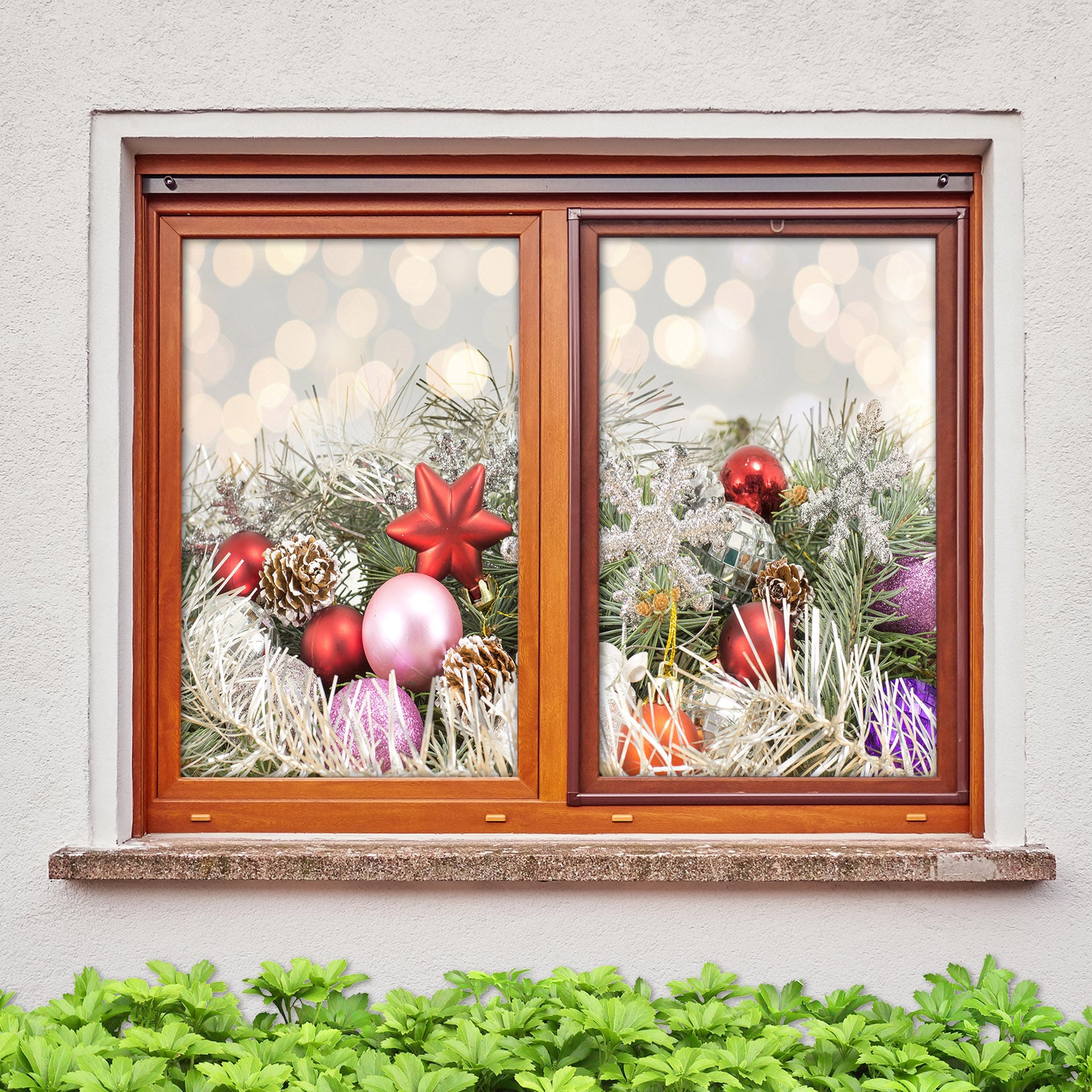 3D Pendant 30028 Christmas Window Film Print Sticker Cling Stained Glass Xmas