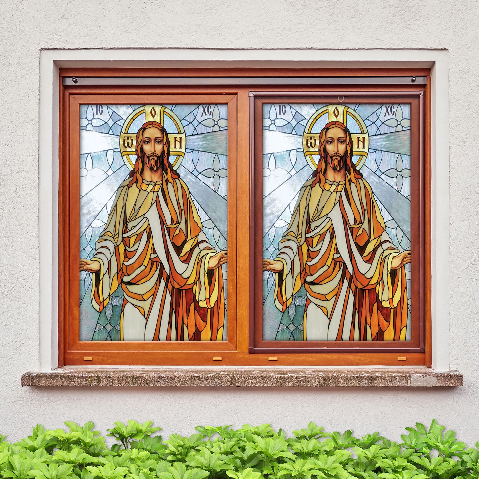 3D Holy Father 246 Window Film Print Sticker Cling Stained Glass UV Block