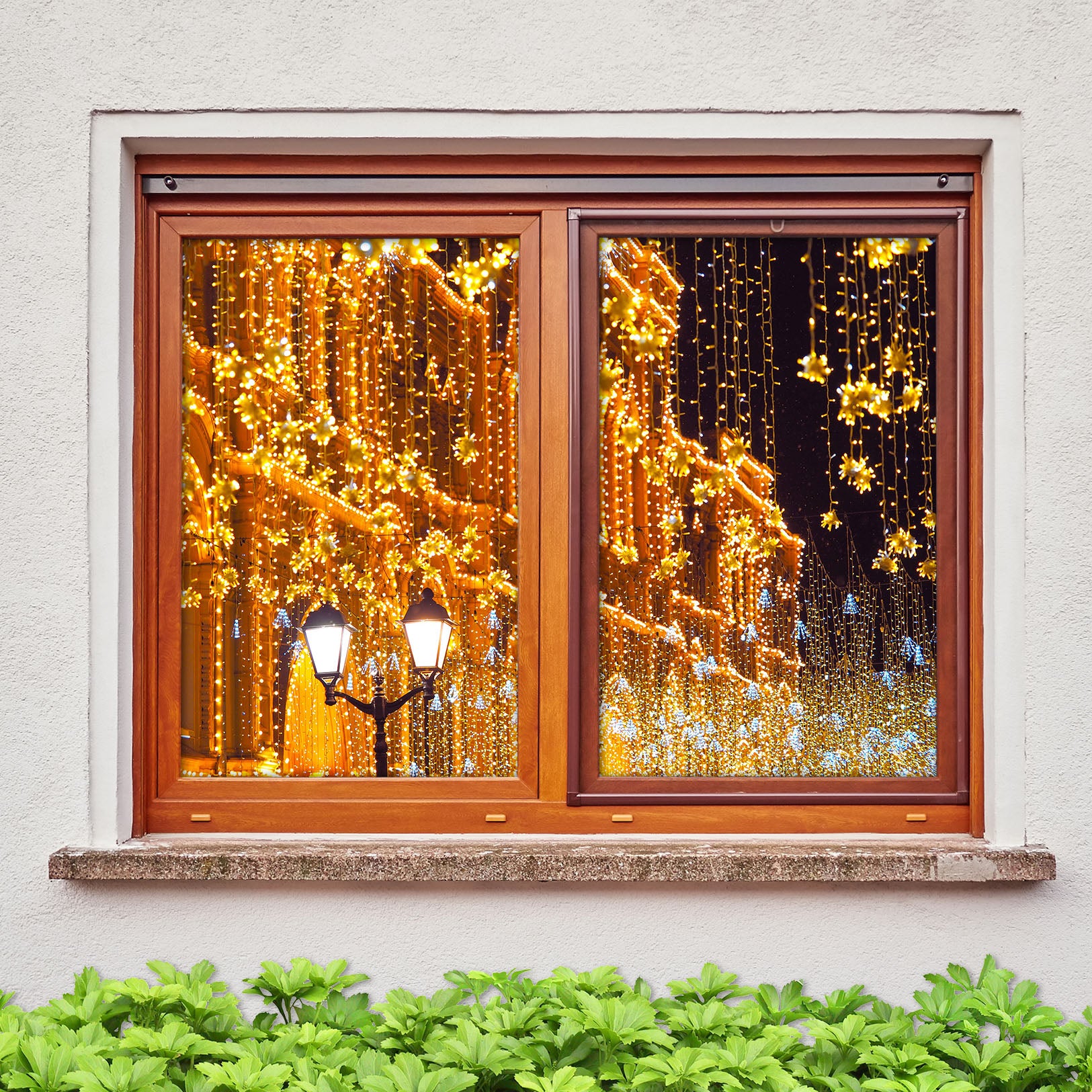 3D String Lights 30060 Christmas Window Film Print Sticker Cling Stained Glass Xmas