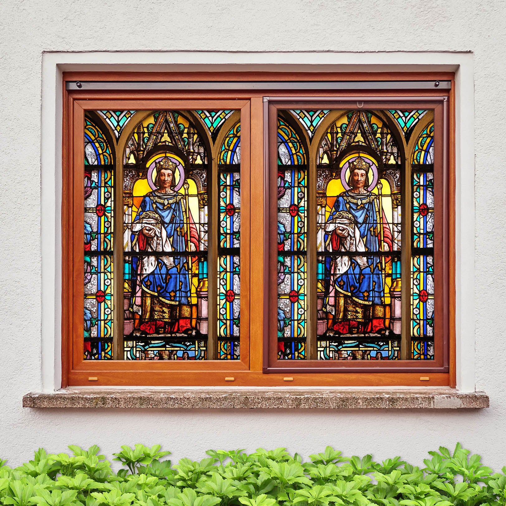 3D Princess Crown 220 Window Film Print Sticker Cling Stained Glass UV Block