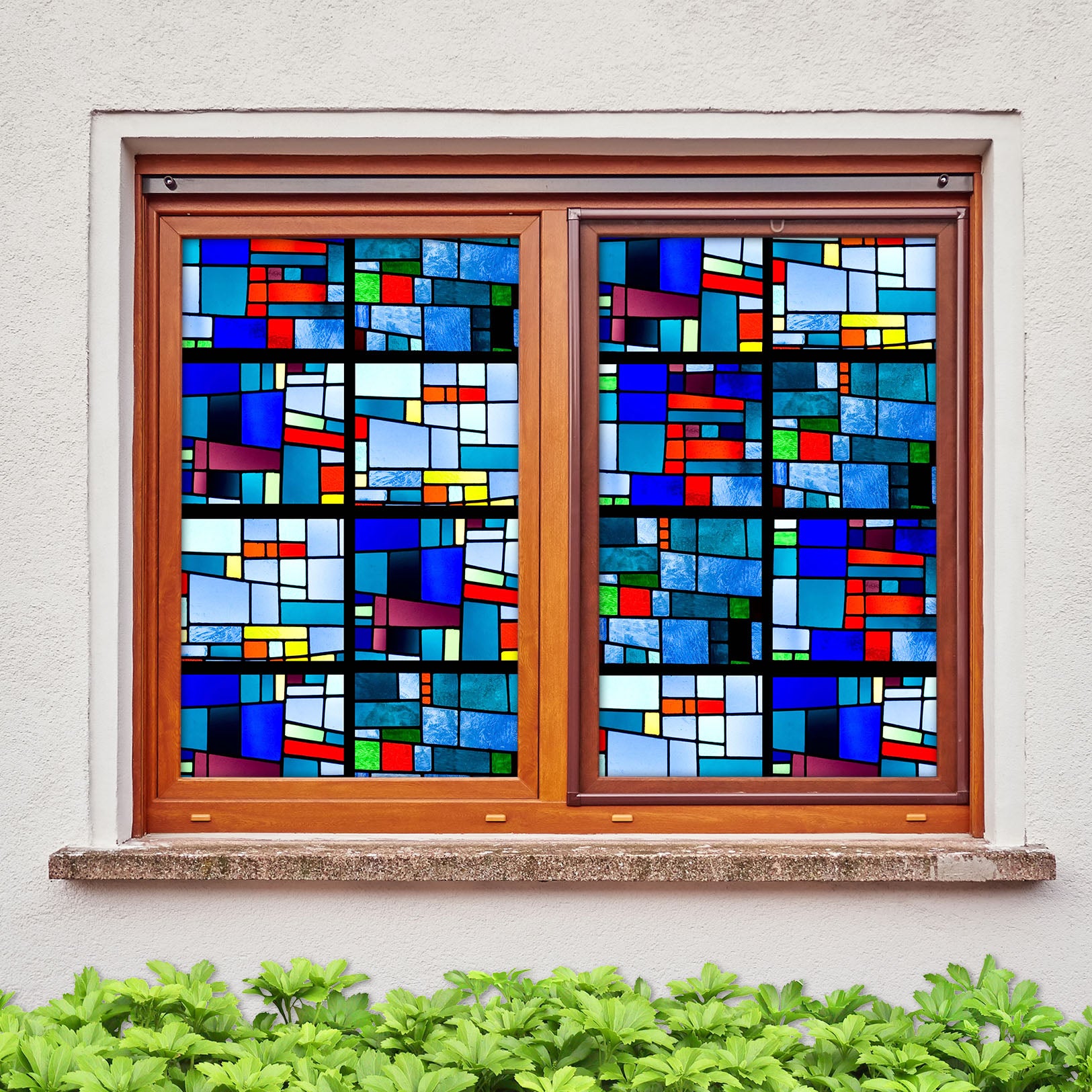 3D Striped Block 262 Window Film Print Sticker Cling Stained Glass UV Block