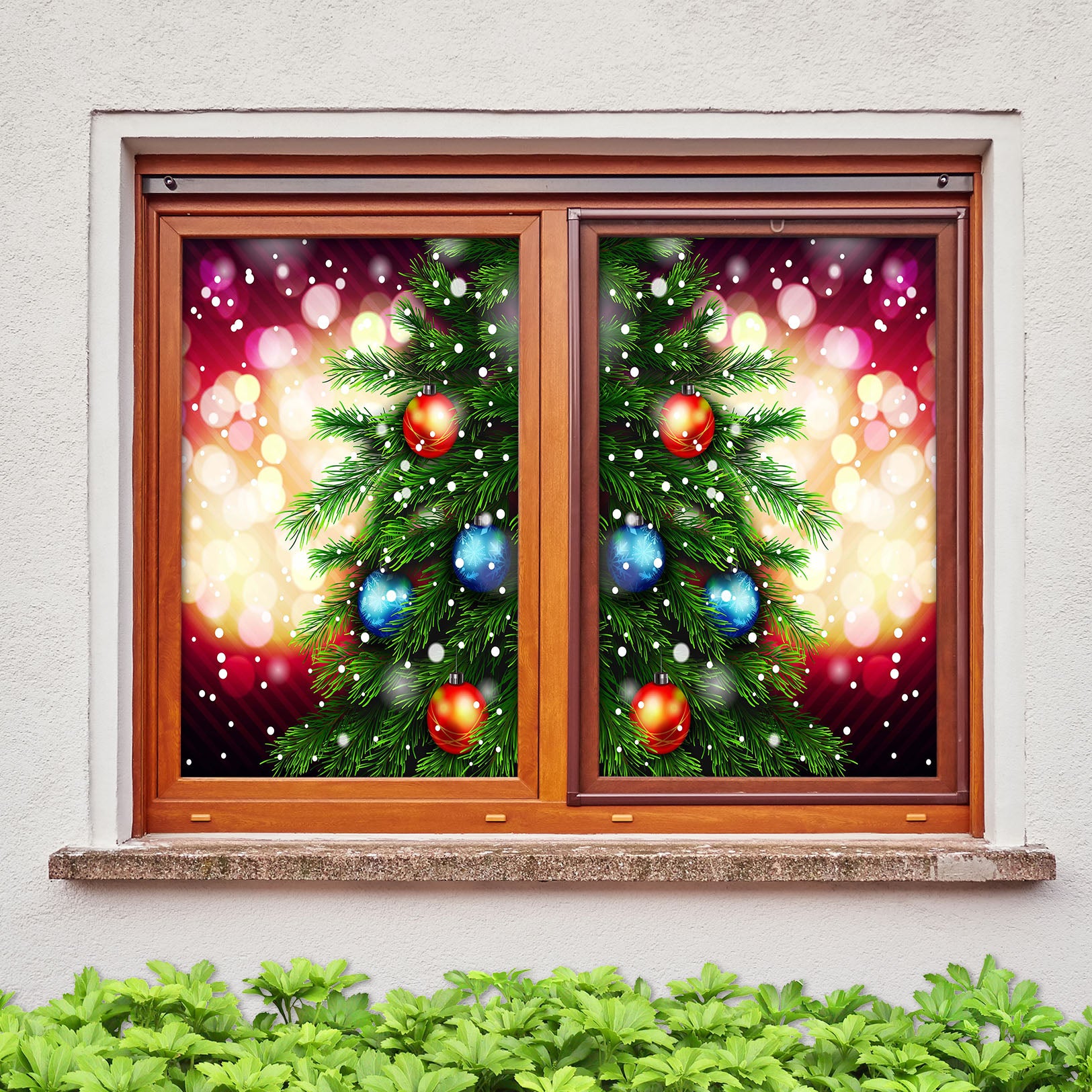 3D Christmas Tree 30106 Christmas Window Film Print Sticker Cling Stained Glass Xmas