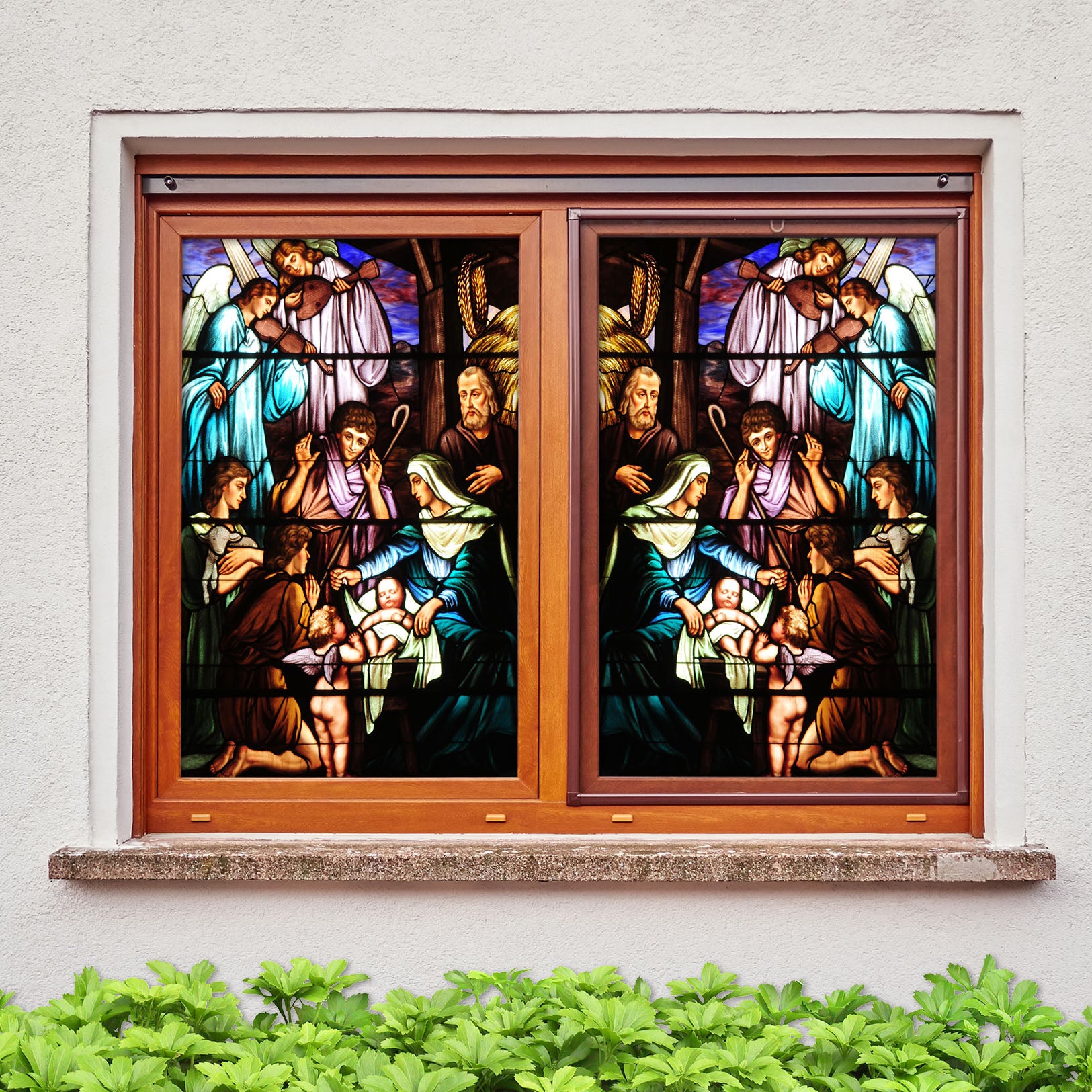 3D Angel Baby 122 Window Film Print Sticker Cling Stained Glass UV Block