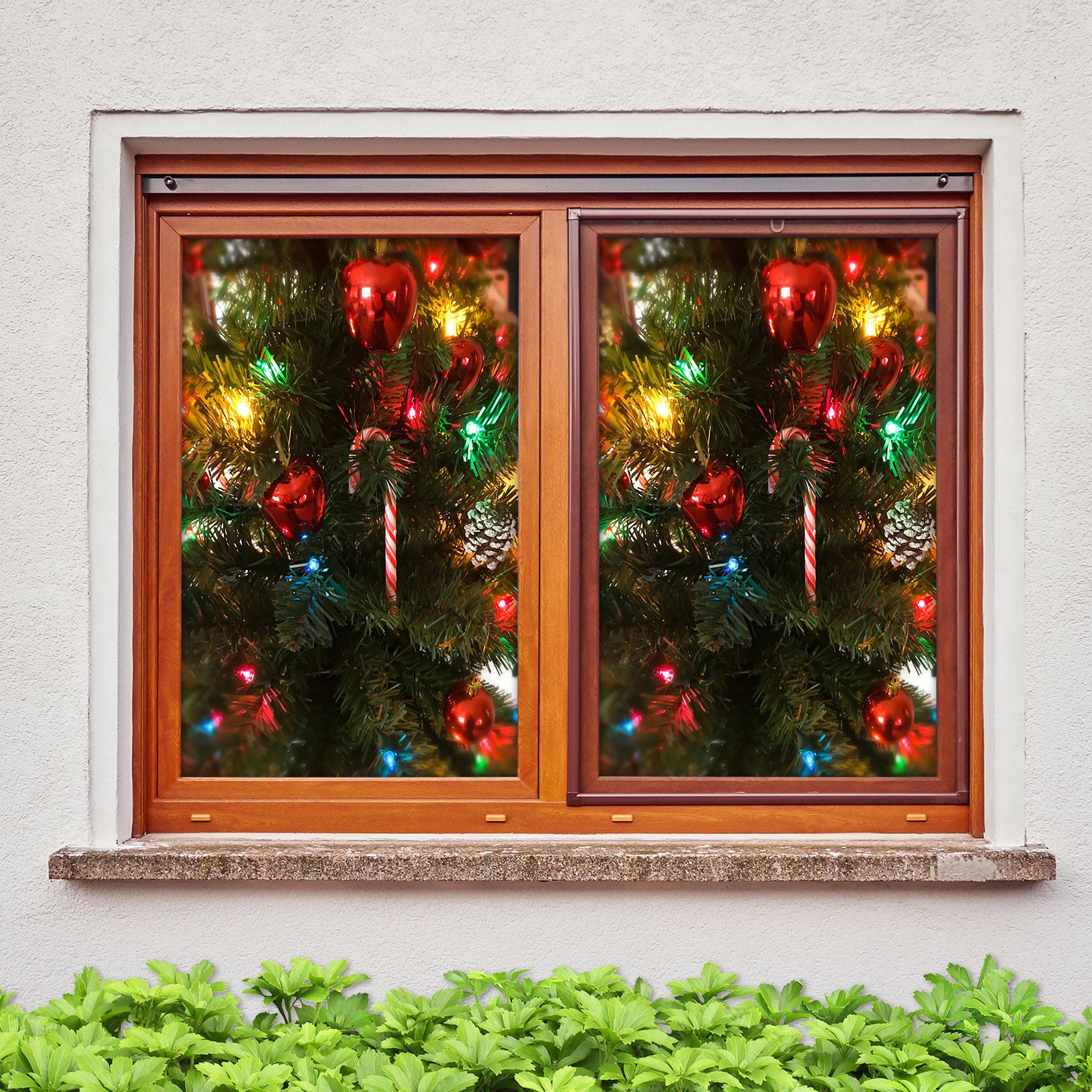 3D Color Pendant 30092 Christmas Window Film Print Sticker Cling Stained Glass Xmas