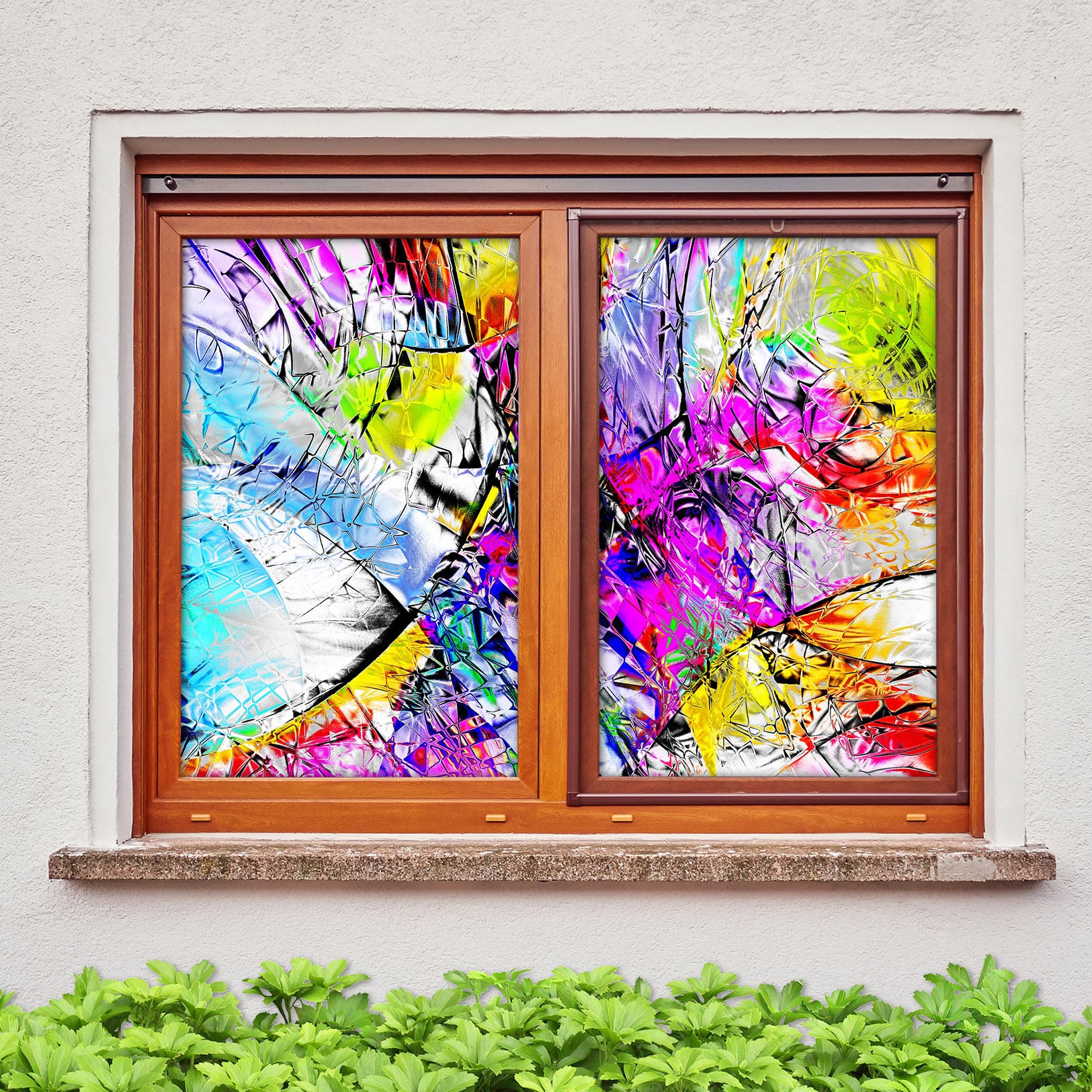 3D Color Graffiti 139 Window Film Print Sticker Cling Stained Glass UV Block