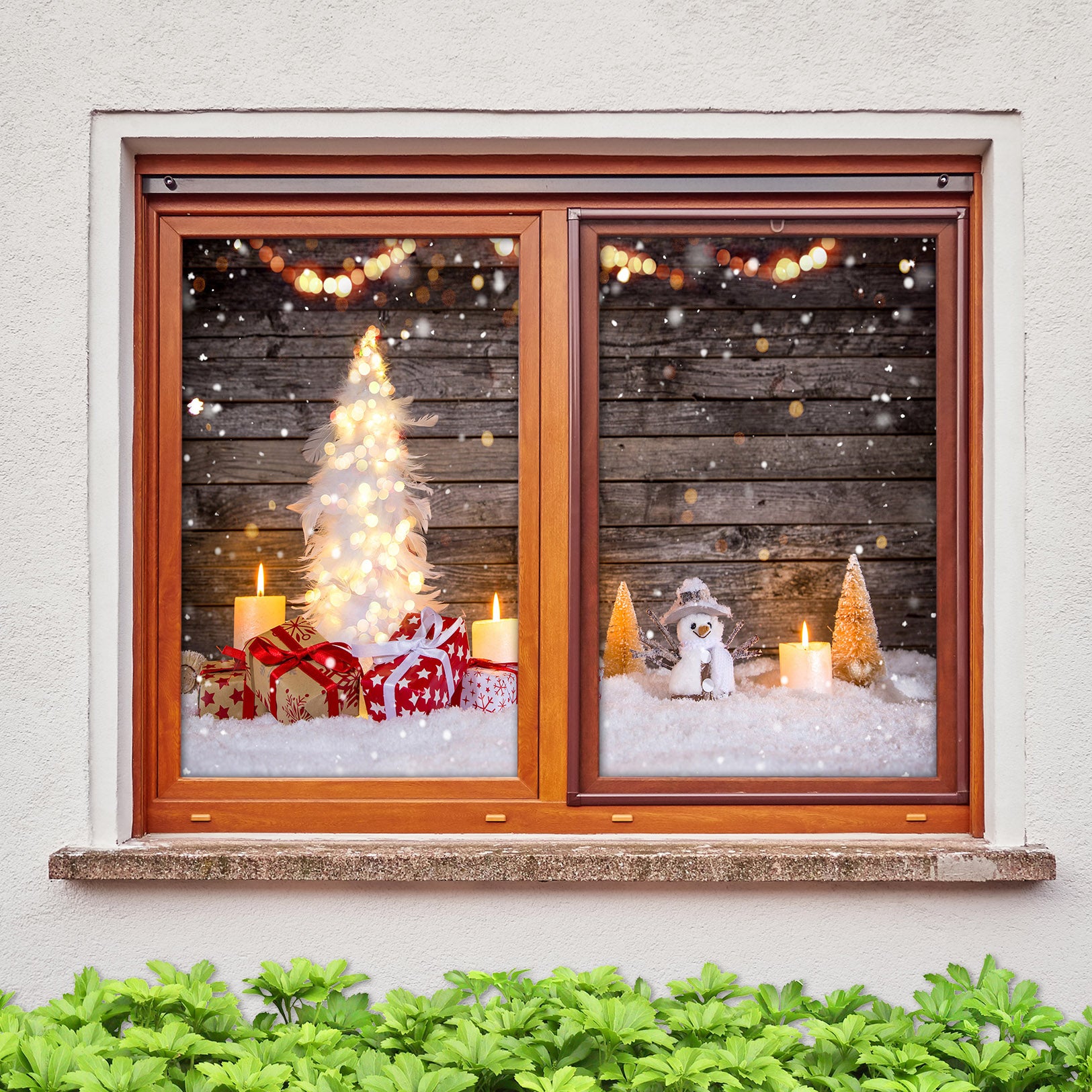 3D Snow Gift 30069 Christmas Window Film Print Sticker Cling Stained Glass Xmas