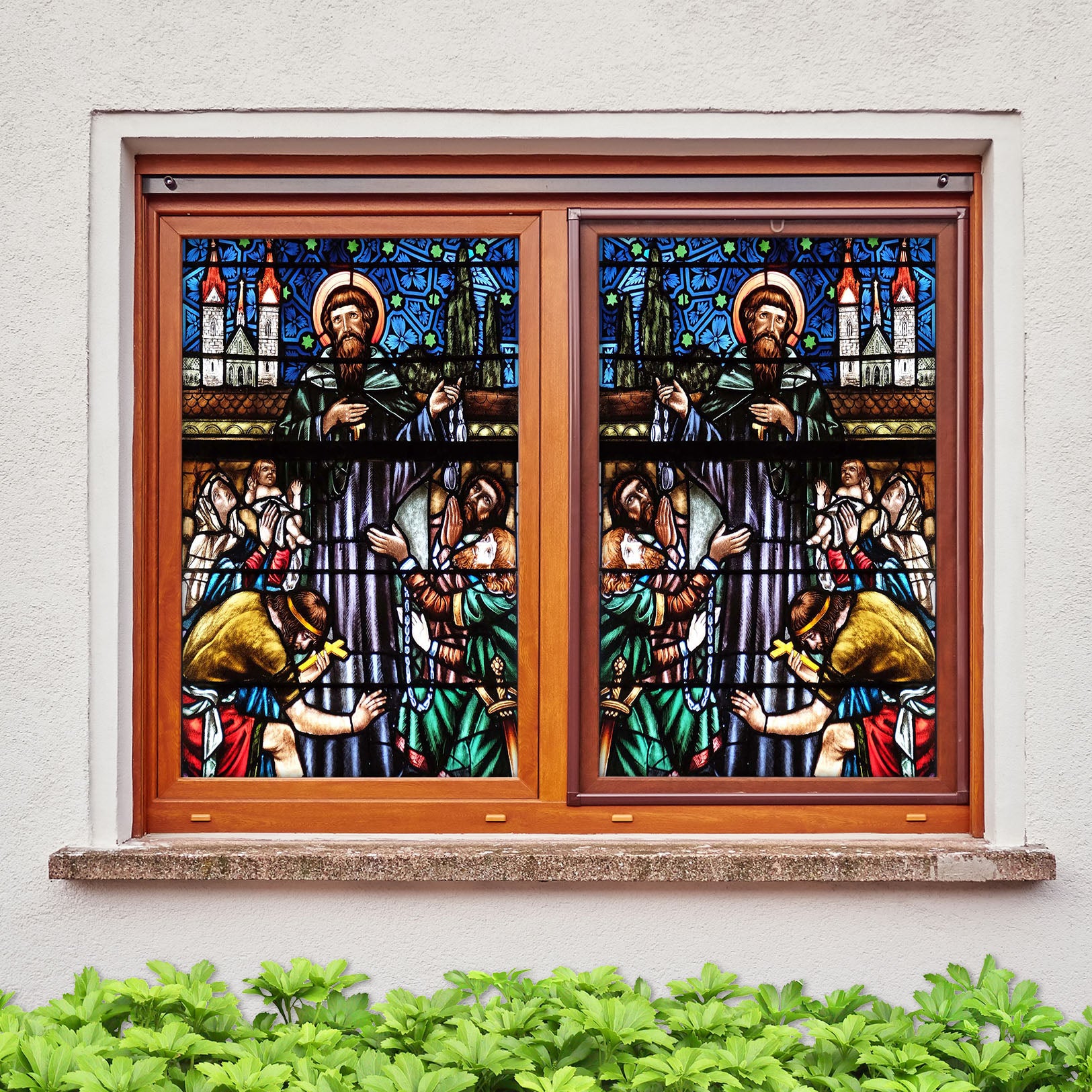 3D Christian Religion 153 Window Film Print Sticker Cling Stained Glass UV Block