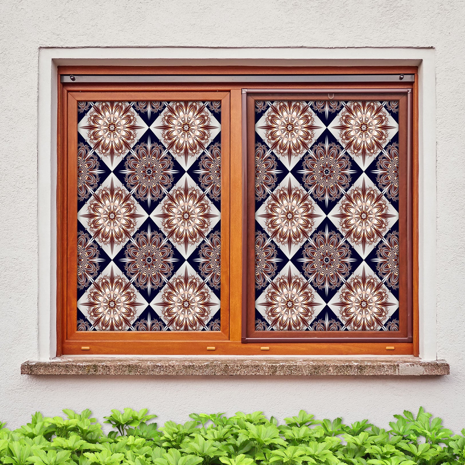 3D Custom Pattern 198 Window Film Print Sticker Cling Stained Glass UV Block