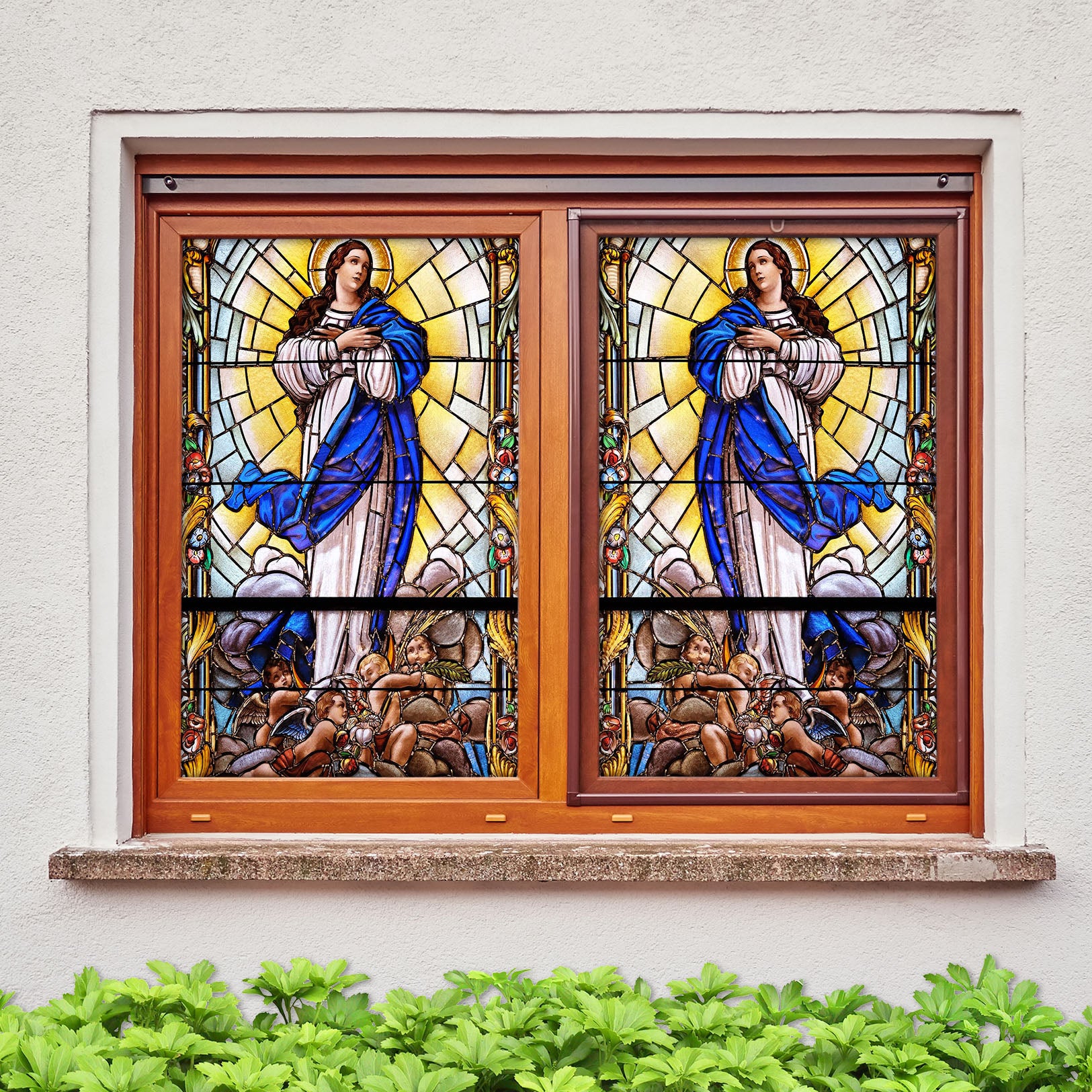 3D Saint Light 176 Window Film Print Sticker Cling Stained Glass UV Block