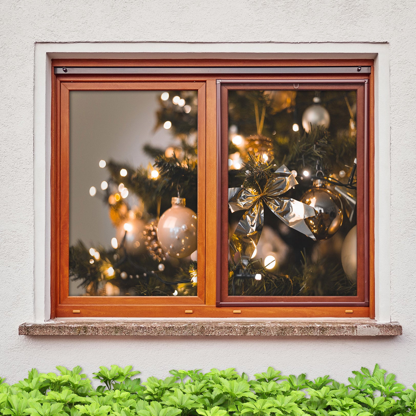 3D Tree Pendant 30140 Christmas Window Film Print Sticker Cling Stained Glass Xmas