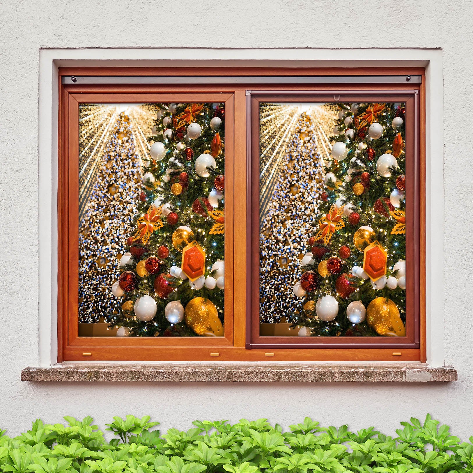 3D Christmas Tree 31090 Christmas Window Film Print Sticker Cling Stained Glass Xmas