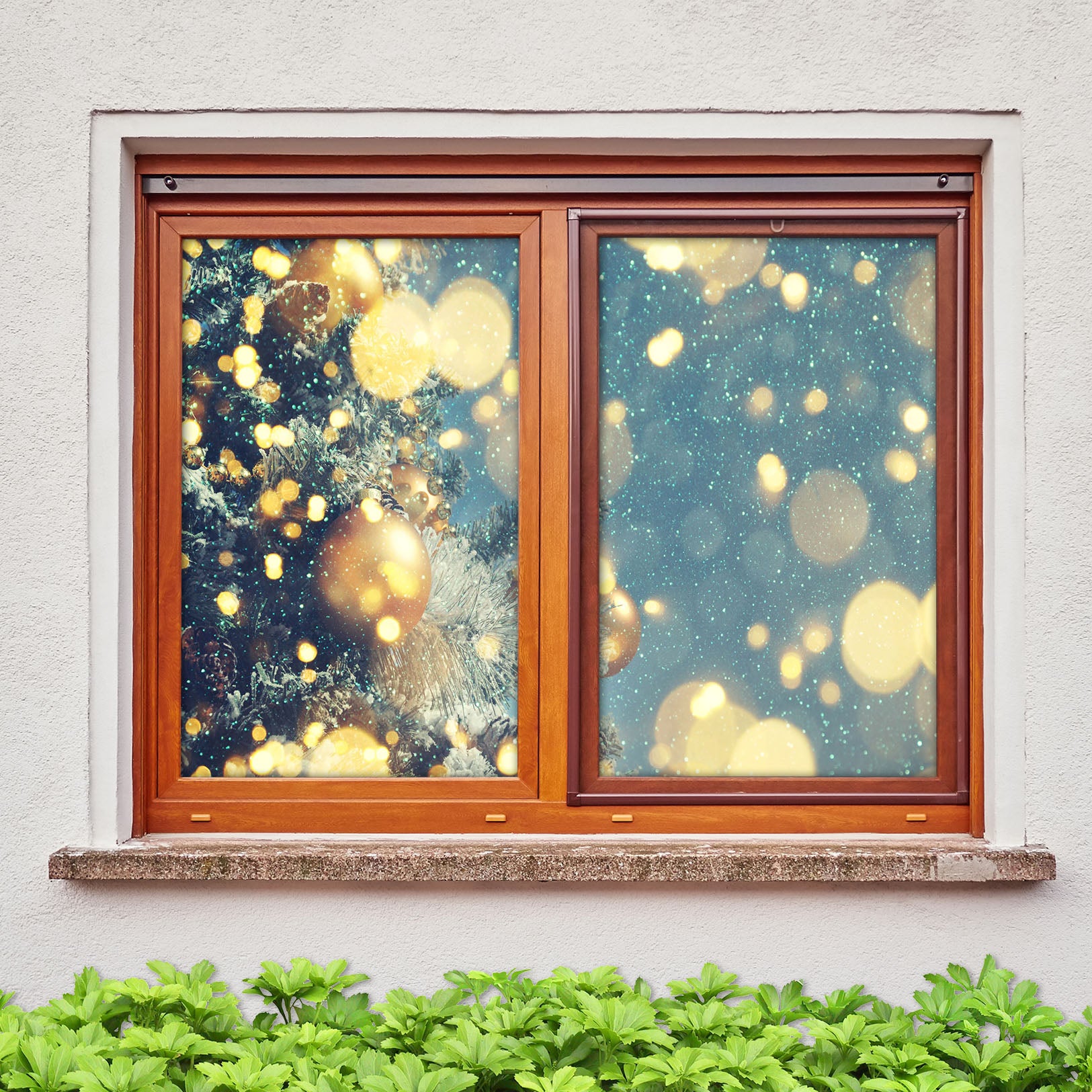 3D Aperture 30111 Christmas Window Film Print Sticker Cling Stained Glass Xmas