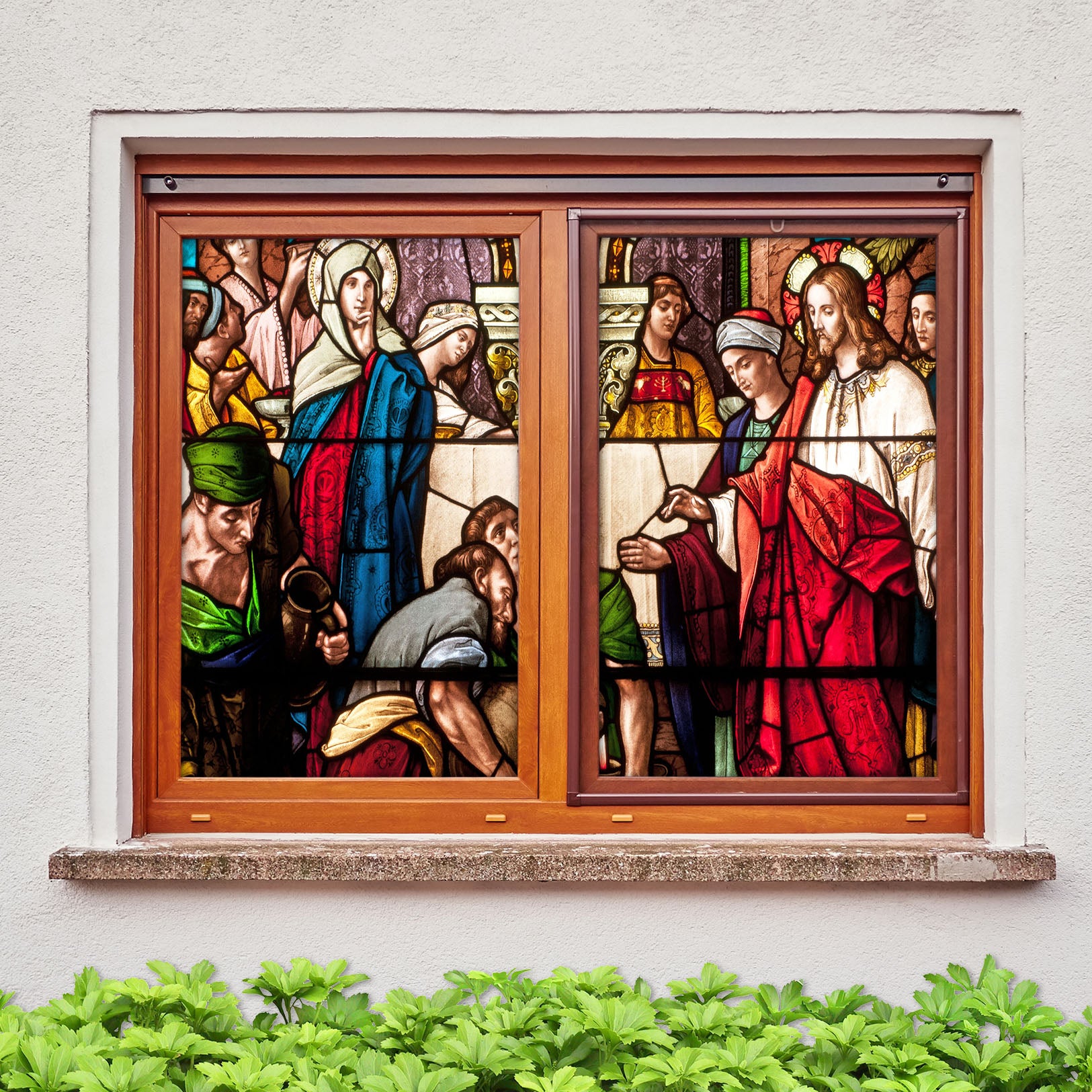 3D Church Believer 286 Window Film Print Sticker Cling Stained Glass UV Block