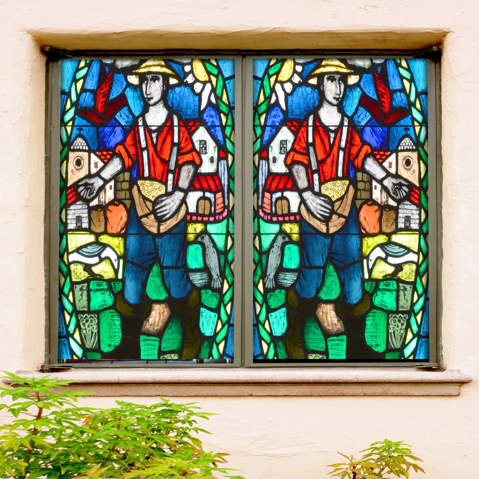 3D Planting Seeds 170 Window Film Print Sticker Cling Stained Glass UV Block