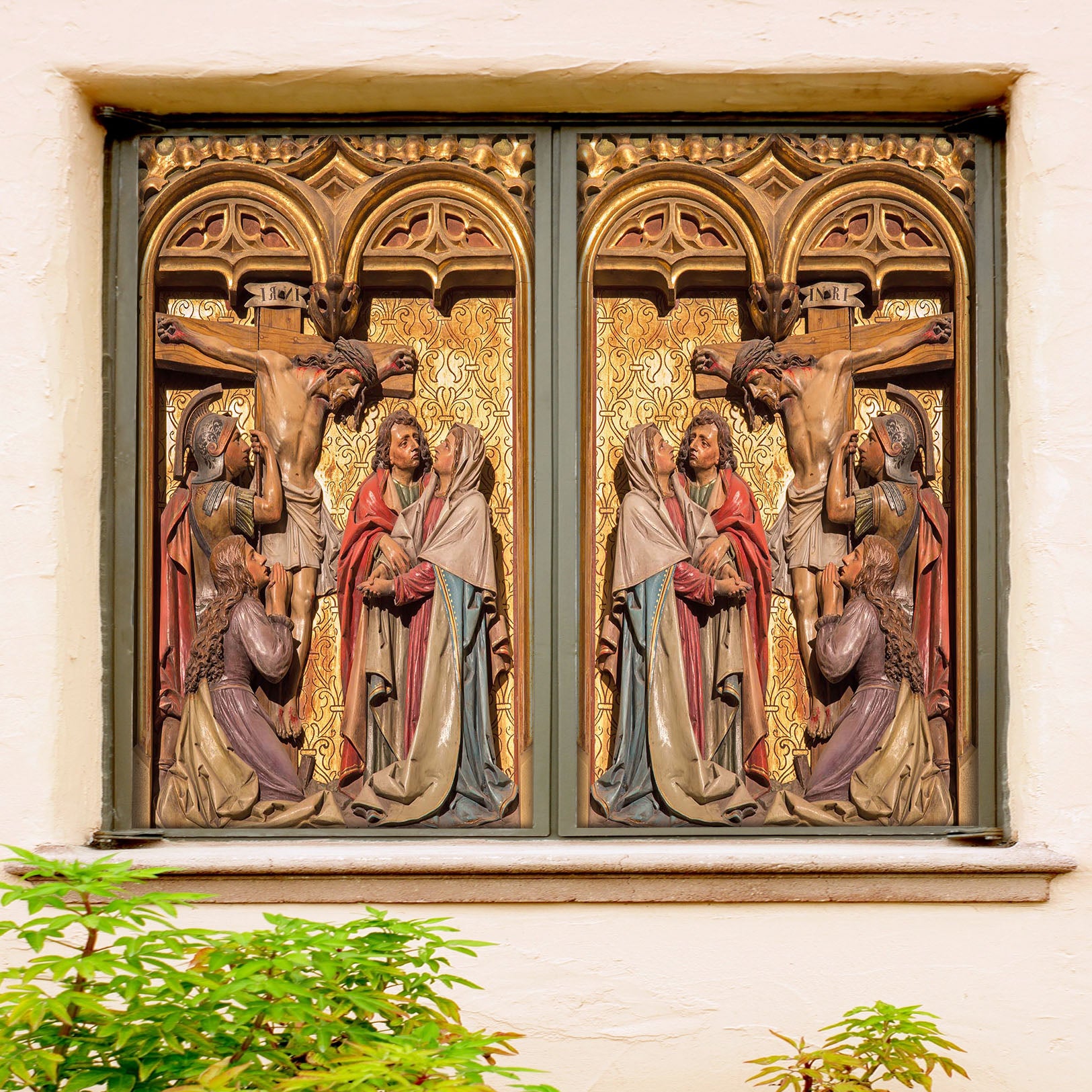 3D Cross Believers 021 Window Film Print Sticker Cling Stained Glass UV Block