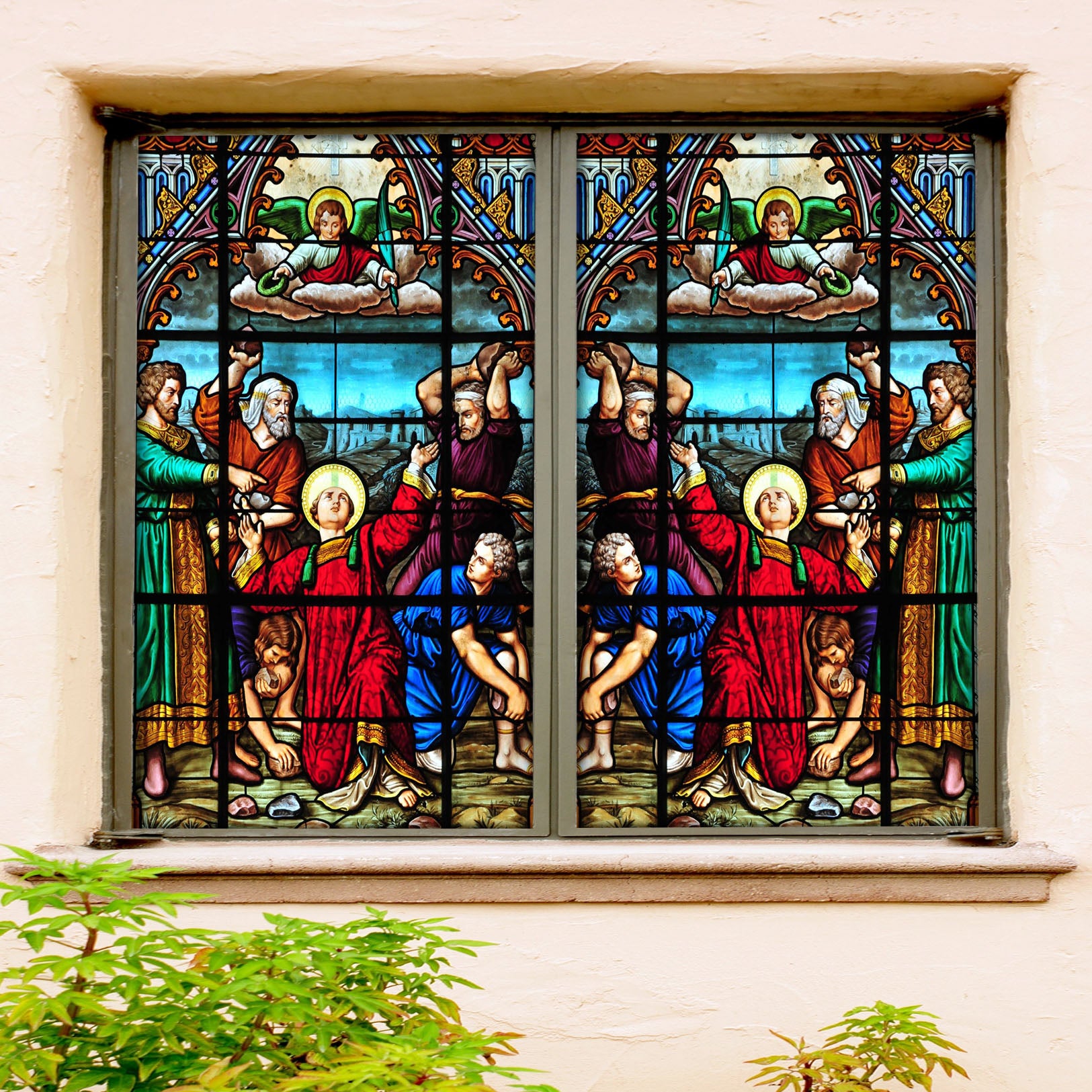 3D Prayer Religion 083 Window Film Print Sticker Cling Stained Glass UV Block