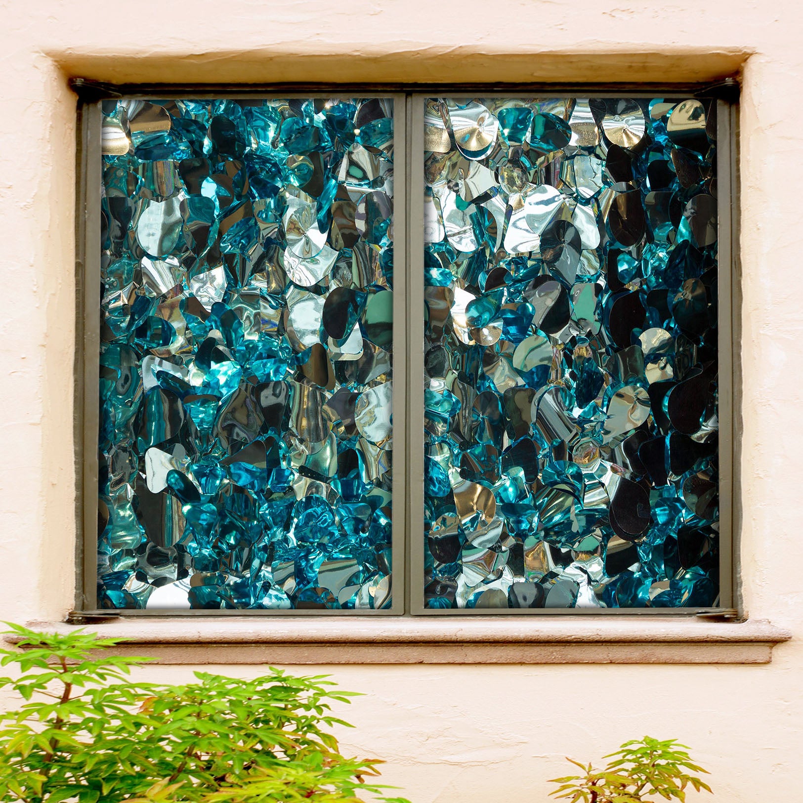 3D Mirror Round 179 Window Film Print Sticker Cling Stained Glass UV Block