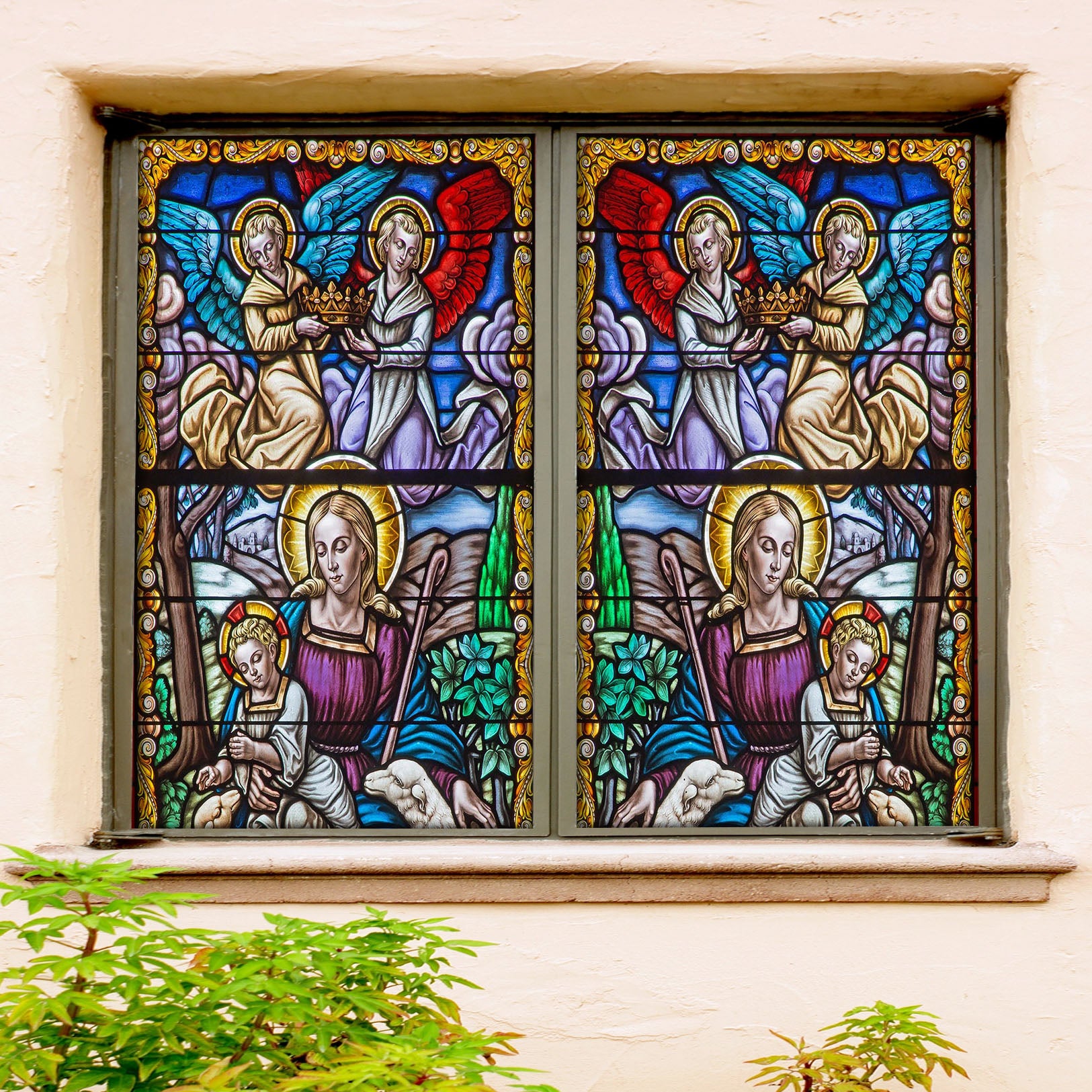 3D Color Angel Wings 144 Window Film Print Sticker Cling Stained Glass UV Block