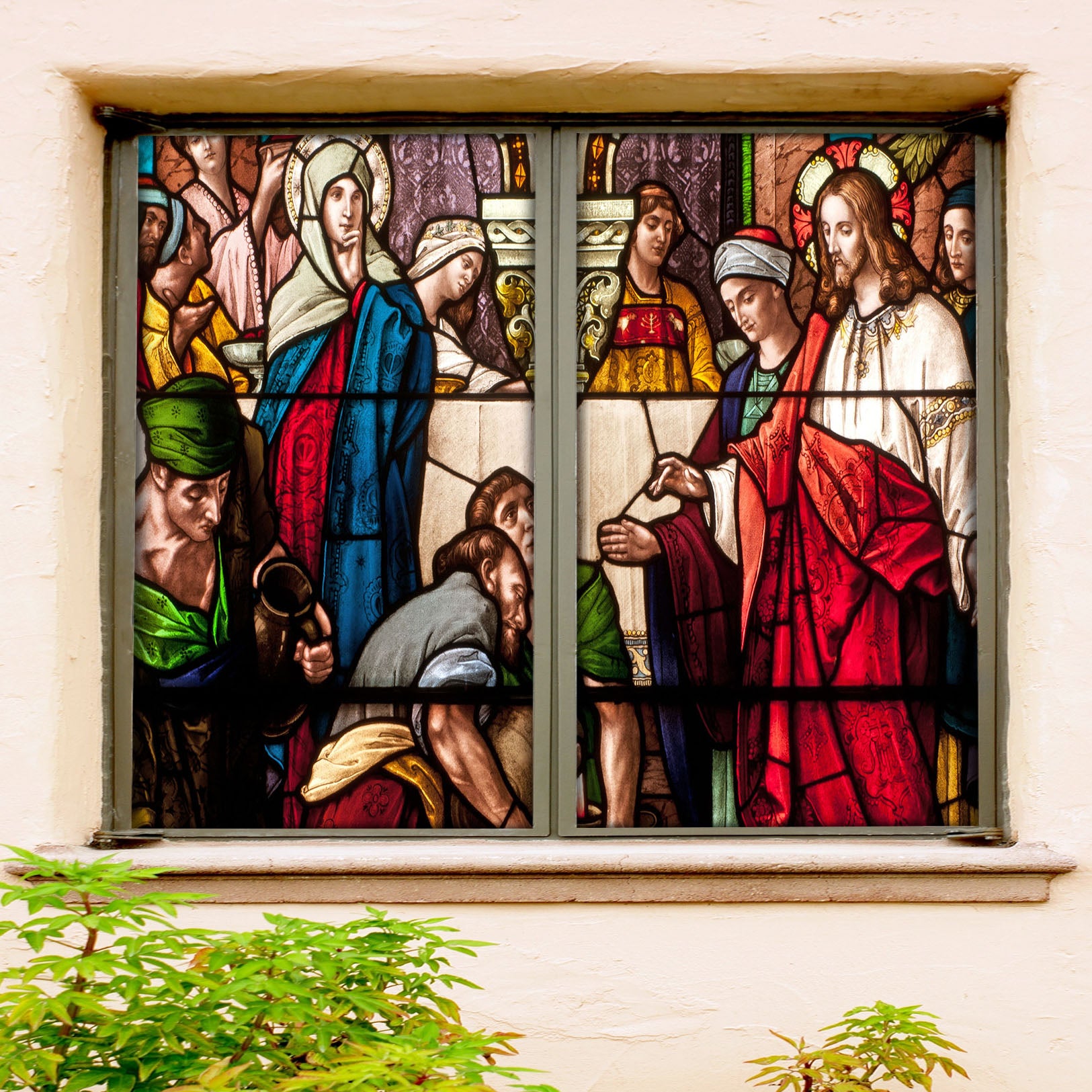 3D Church Believer 286 Window Film Print Sticker Cling Stained Glass UV Block